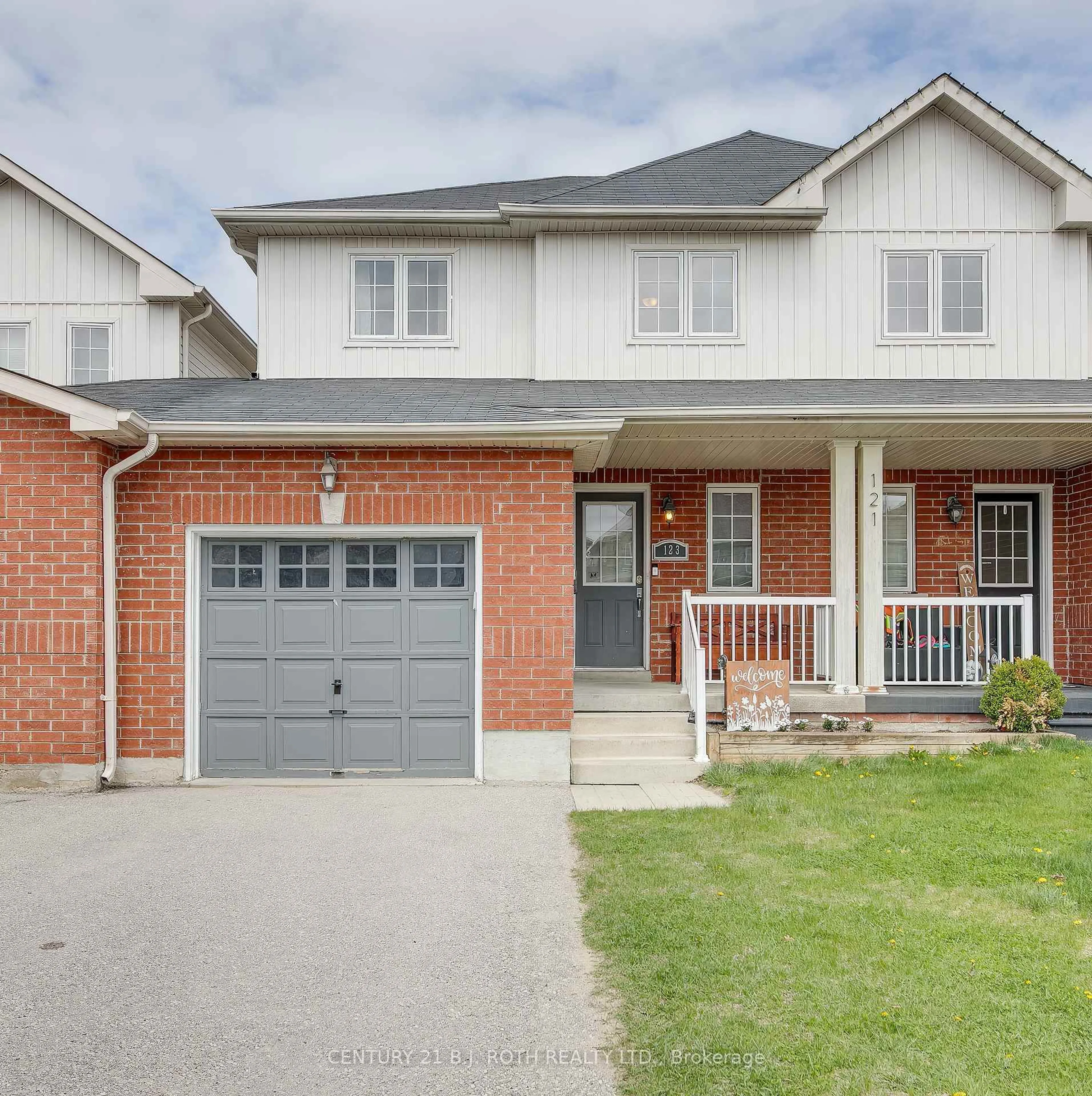 Home with brick exterior material, street for 123 Stonemount Cres, Essa Ontario L0M 1B4