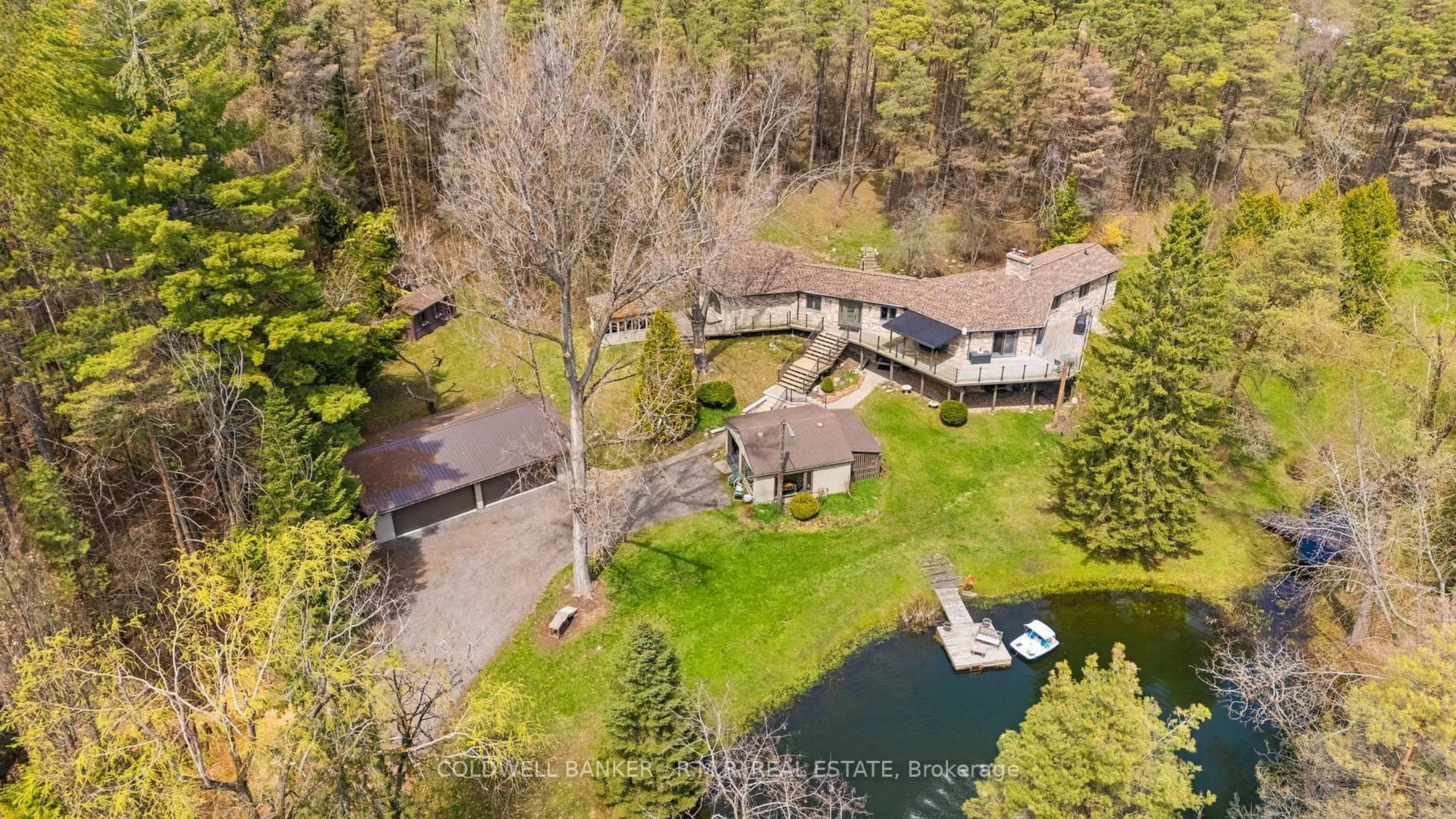 A pic from outside/outdoor area/front of a property/back of a property/a pic from drone, water/lake/river/ocean view for 6209 5th Concession, Uxbridge Ontario L9P 1R1