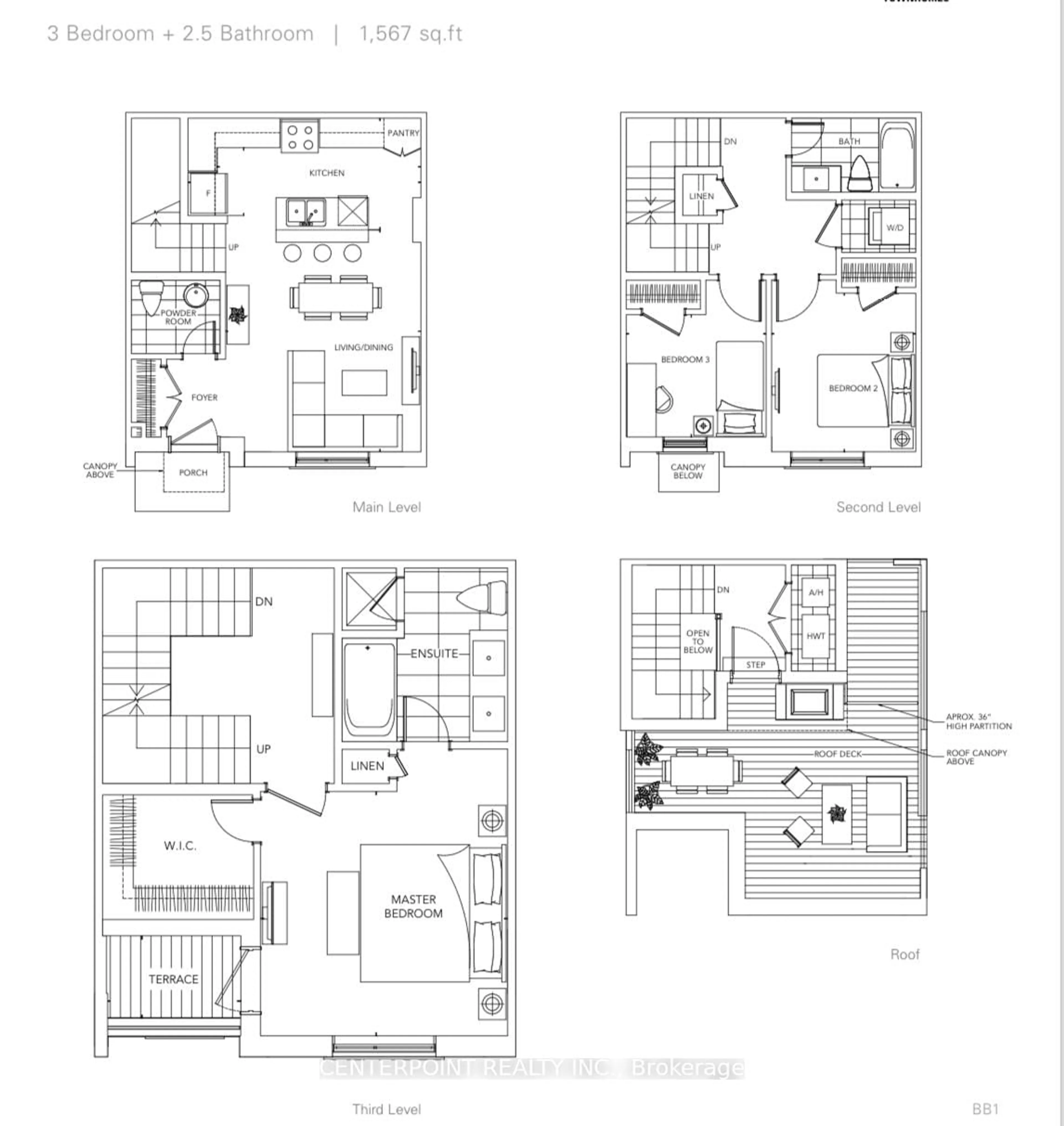Floor plan for 10 Almond Blosson Mews #TH101, Vaughan Ontario L4K 0N6