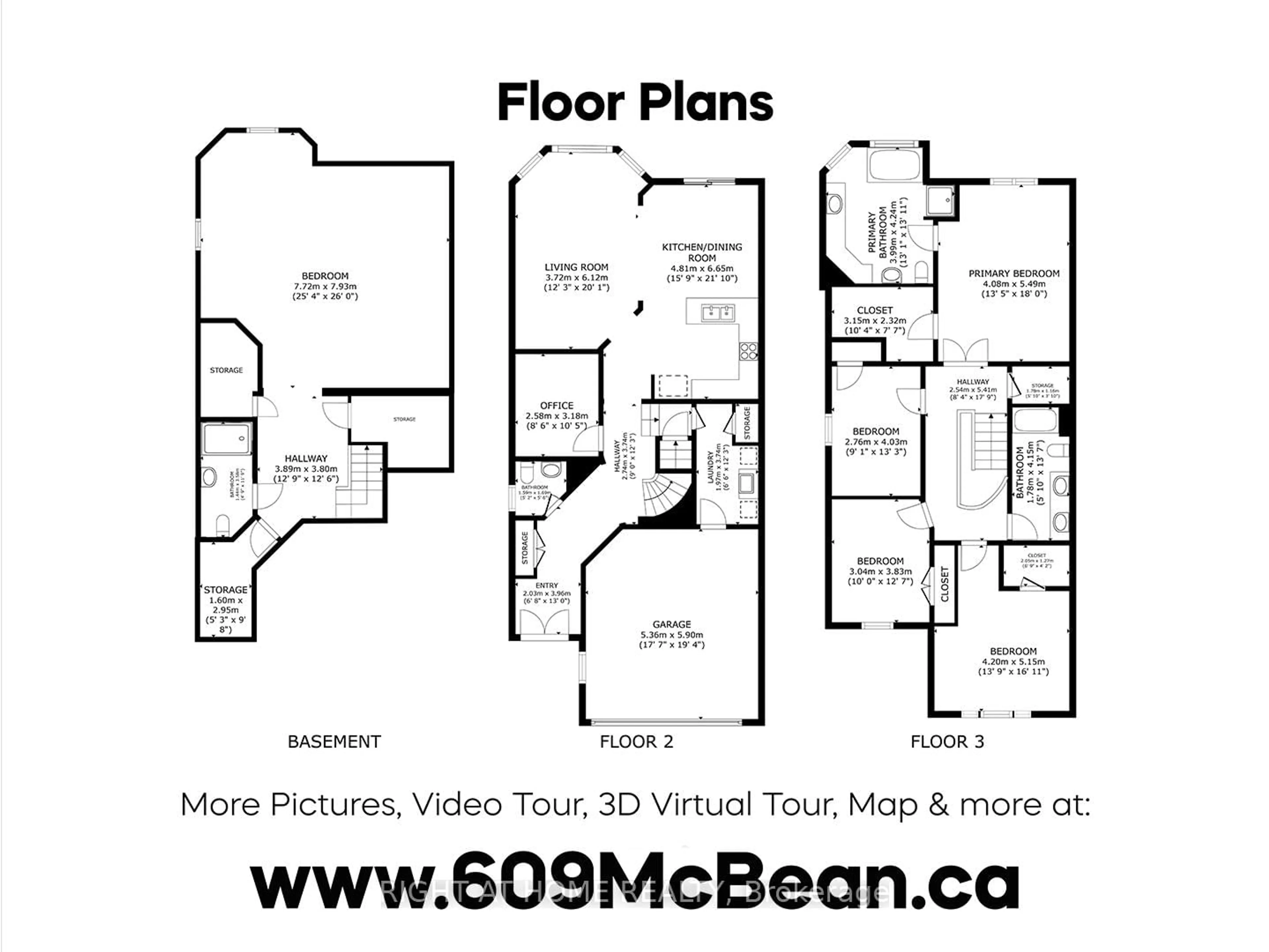 Floor plan for 609 Mcbean Ave, Newmarket Ontario L3X 2L5