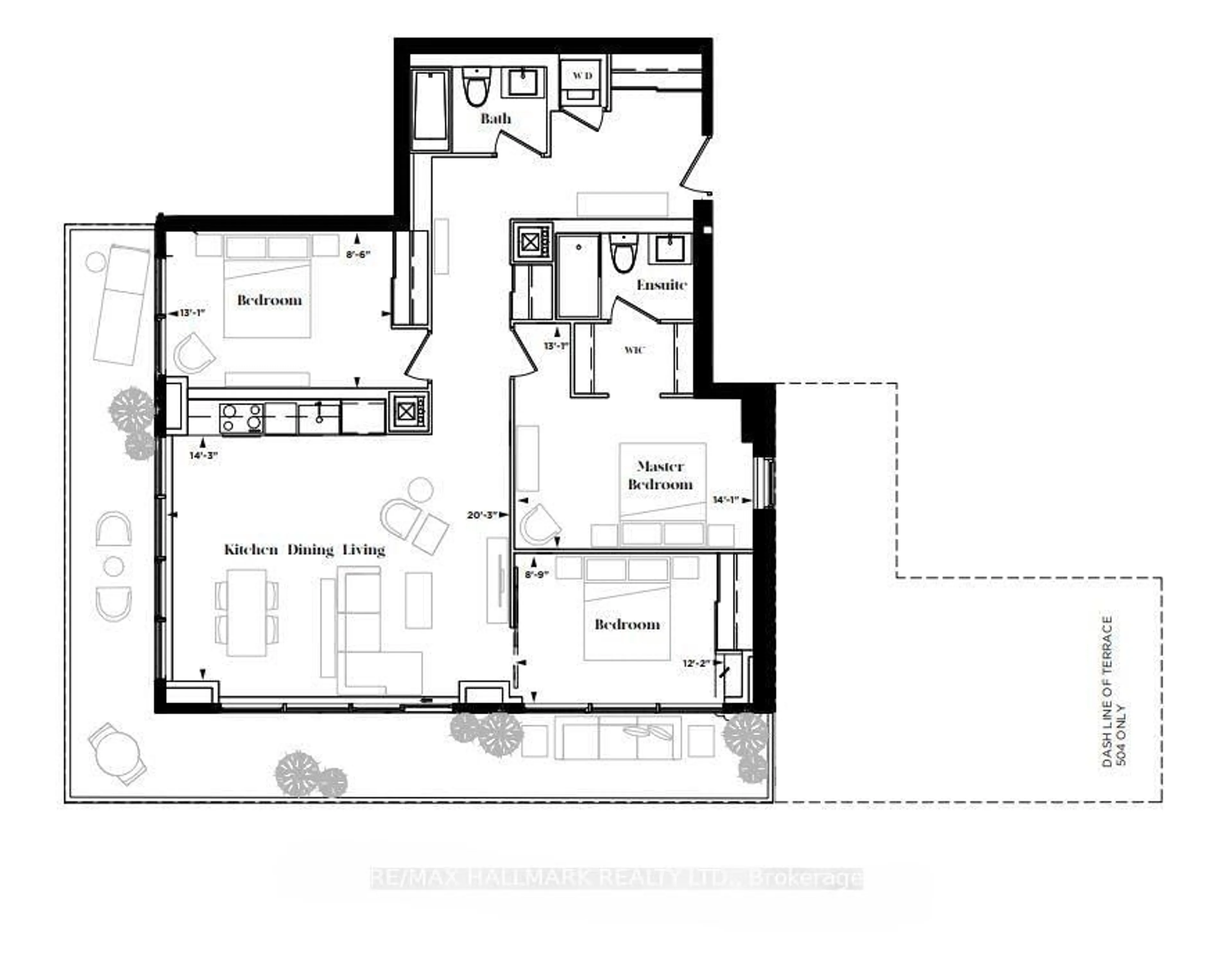 Floor plan for 185 Deerfield Rd #1304, Newmarket Ontario L3Y 0G7