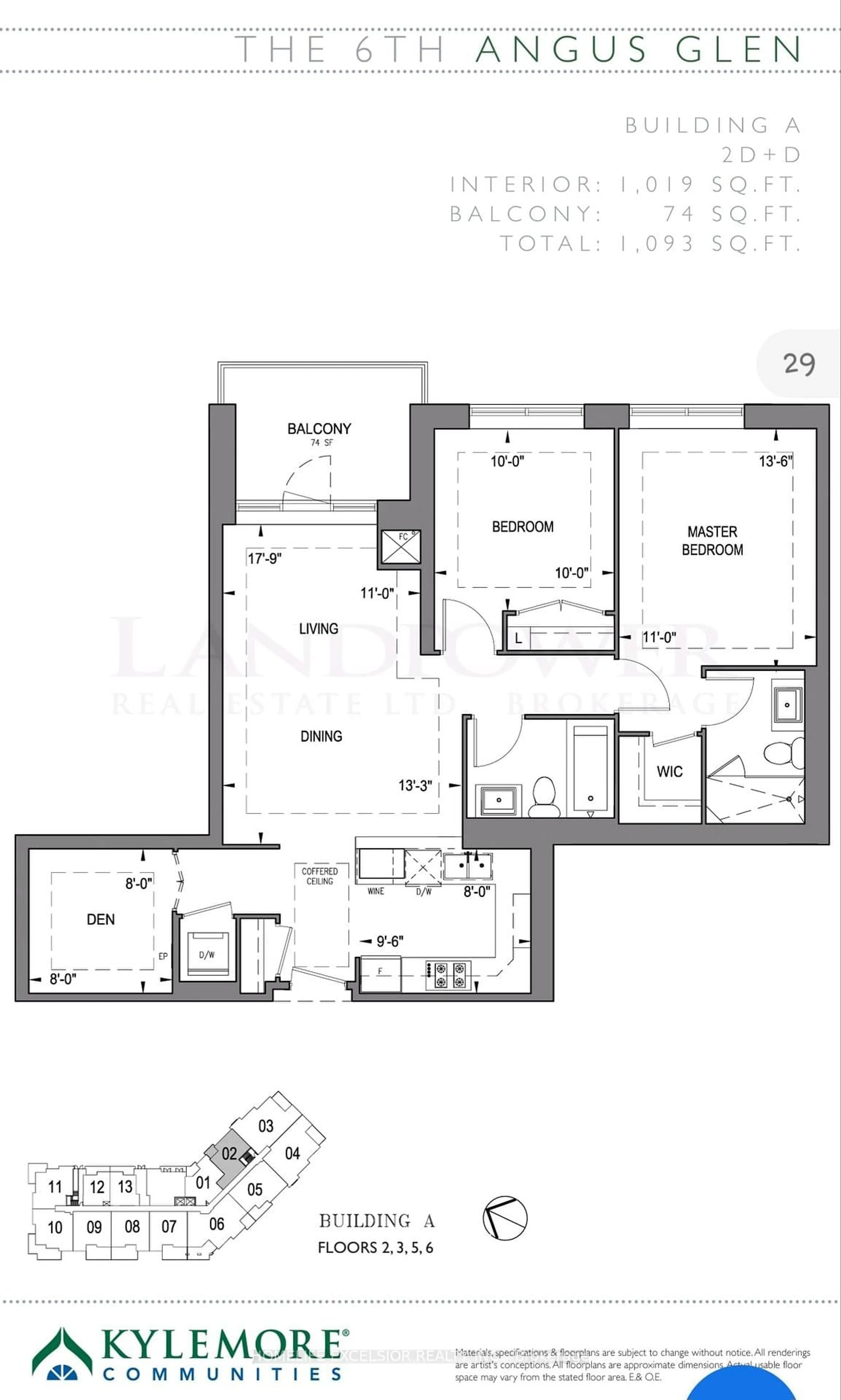 Floor plan for 9 Stollery Pond Cres #602, Markham Ontario L6C 0Y1