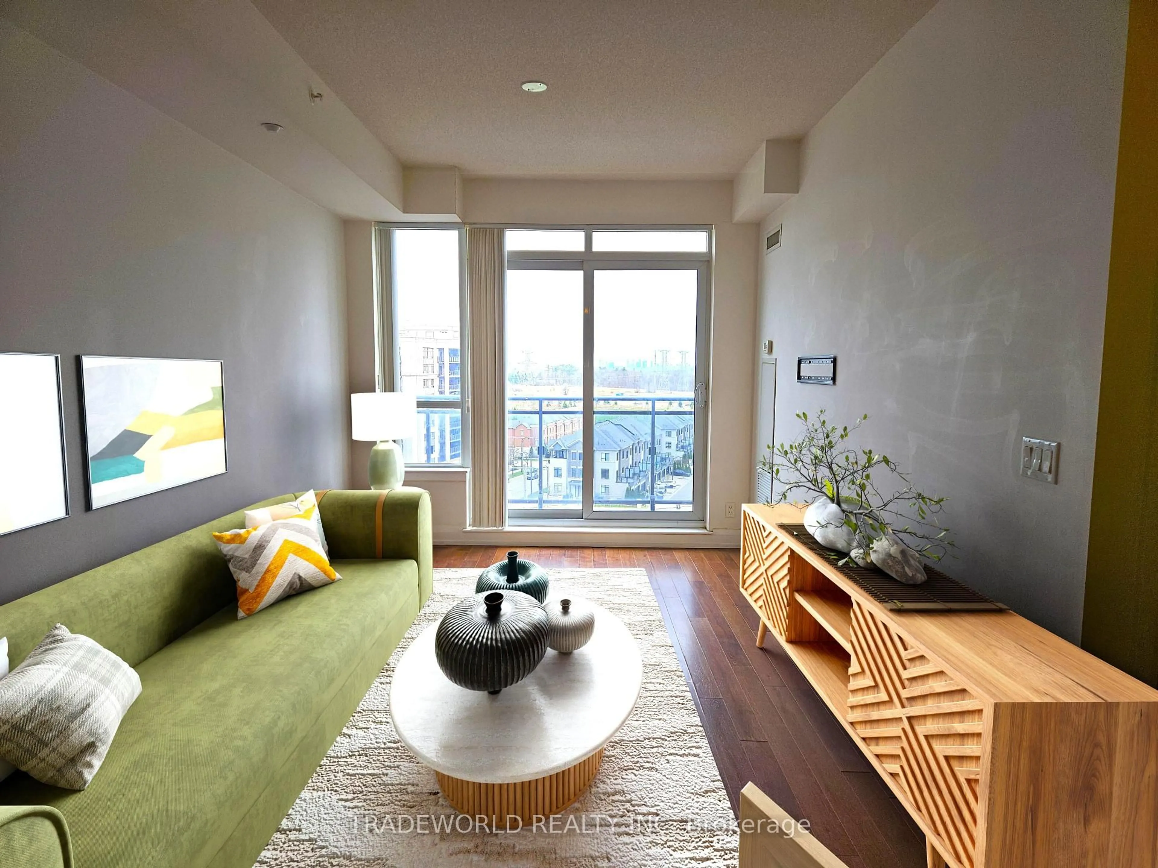 Living room with furniture, wood/laminate floor for 370 Highway 7 N/A #1009, Richmond Hill Ontario L4B 0C4