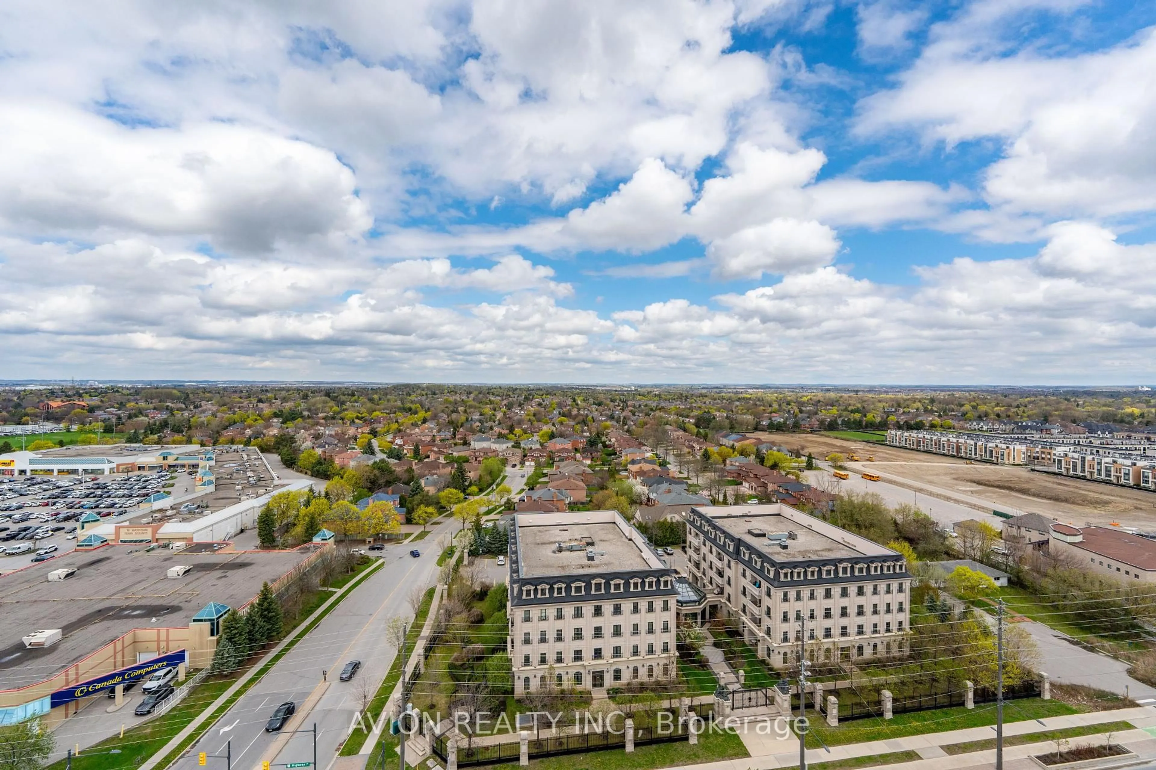 A pic from outside/outdoor area/front of a property/back of a property/a pic from drone, city buildings view from balcony for 38 Water Walk Dr #1909, Markham Ontario L6G 1B3