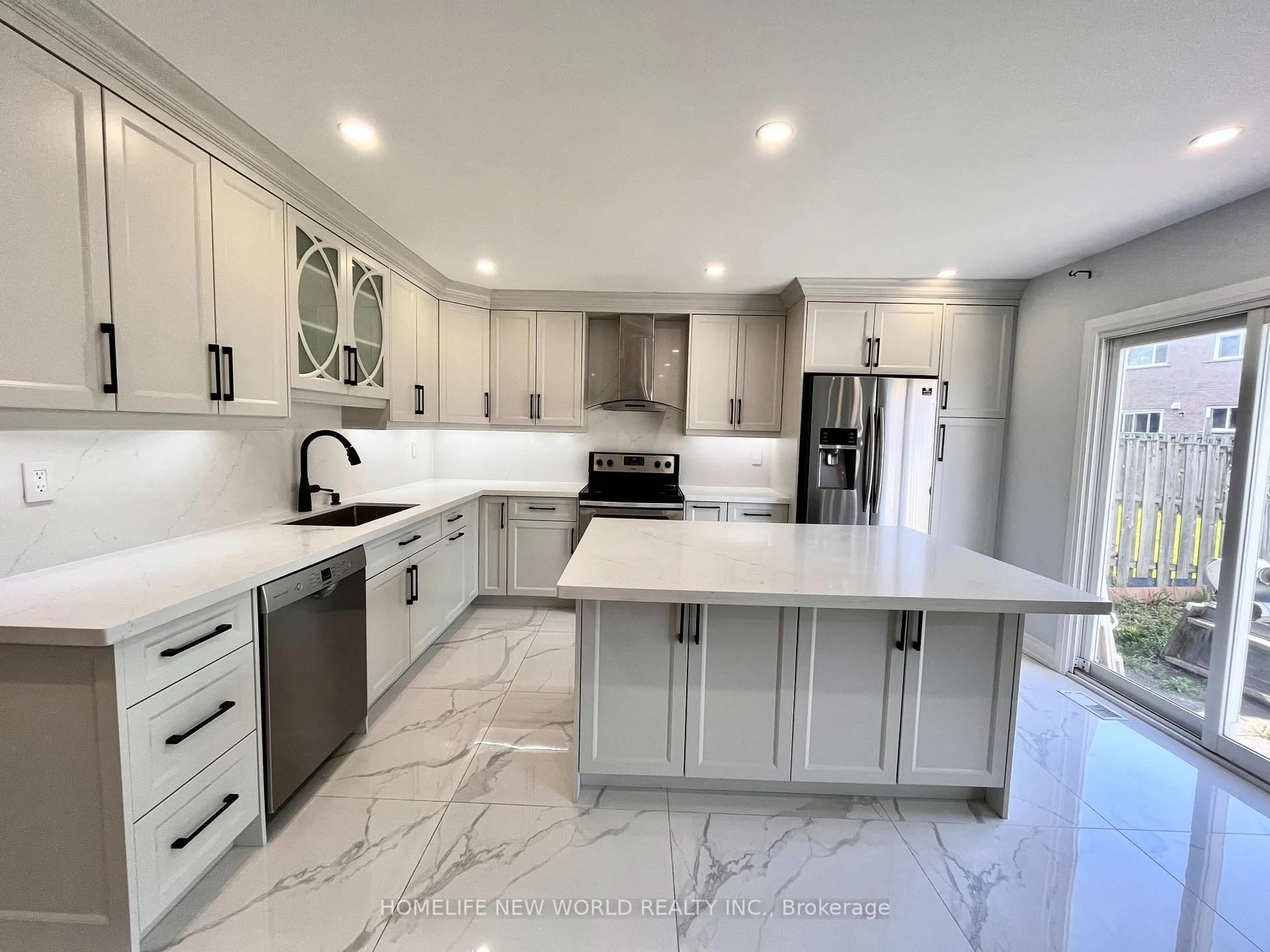 Contemporary kitchen, ceramic/tile floor for 30 William Honey Cres, Markham Ontario L3S 2K1