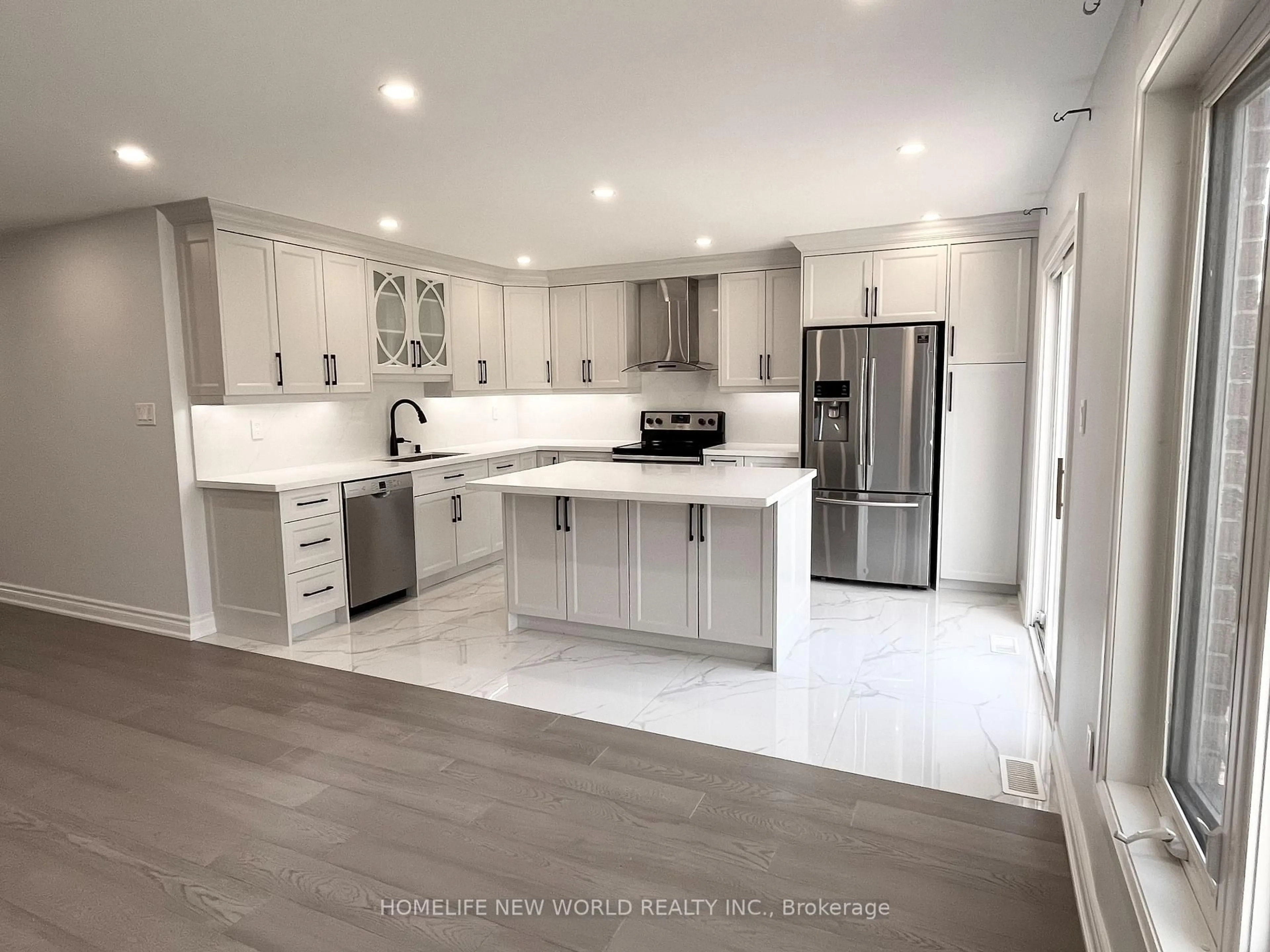 Open concept kitchen, ceramic/tile floor for 30 William Honey Cres, Markham Ontario L3S 2K1