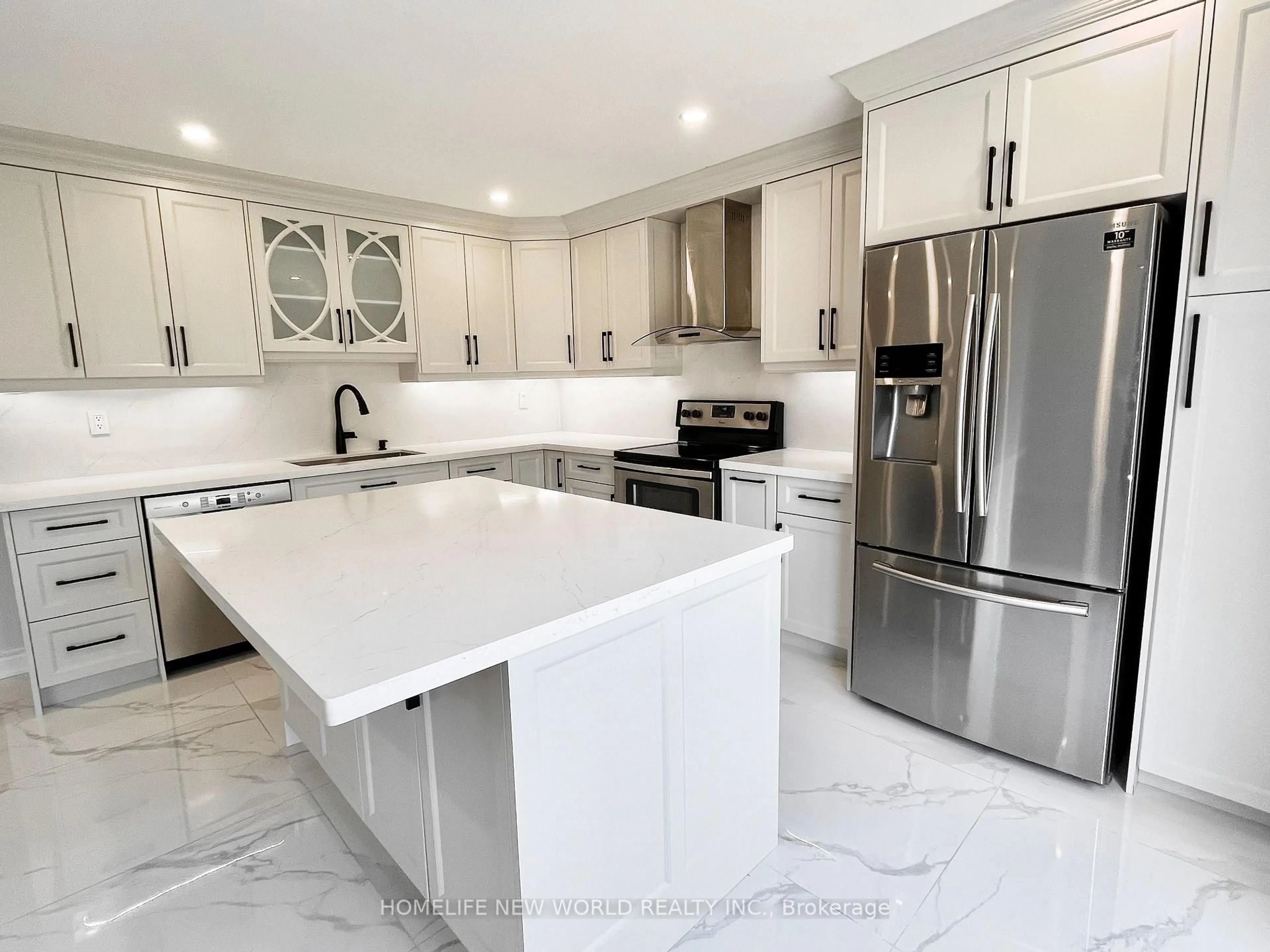 Contemporary kitchen, ceramic/tile floor for 30 William Honey Cres, Markham Ontario L3S 2K1