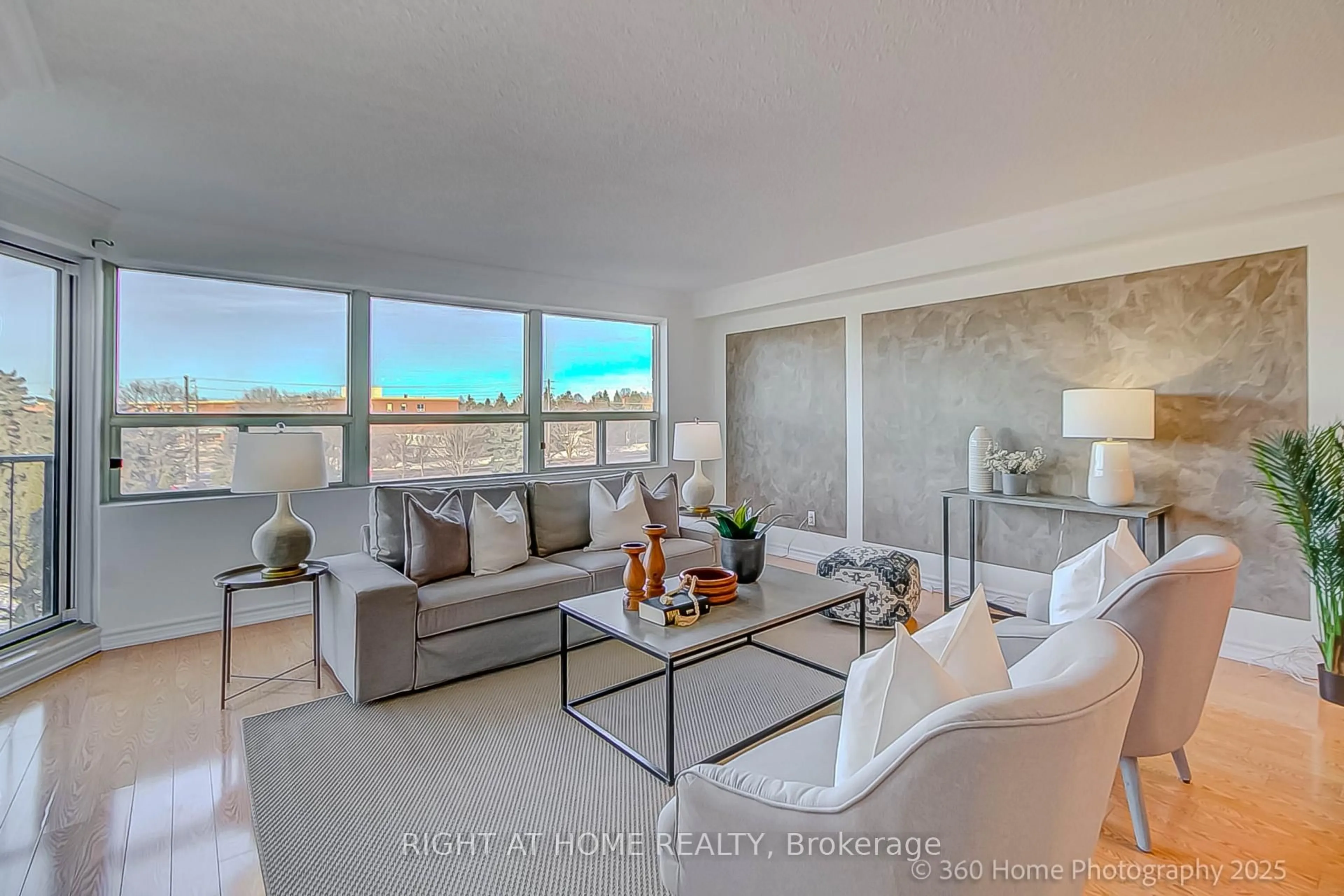 Living room with furniture, ceramic/tile floor for 2 Raymerville Dr #417, Markham Ontario L3P 7N7