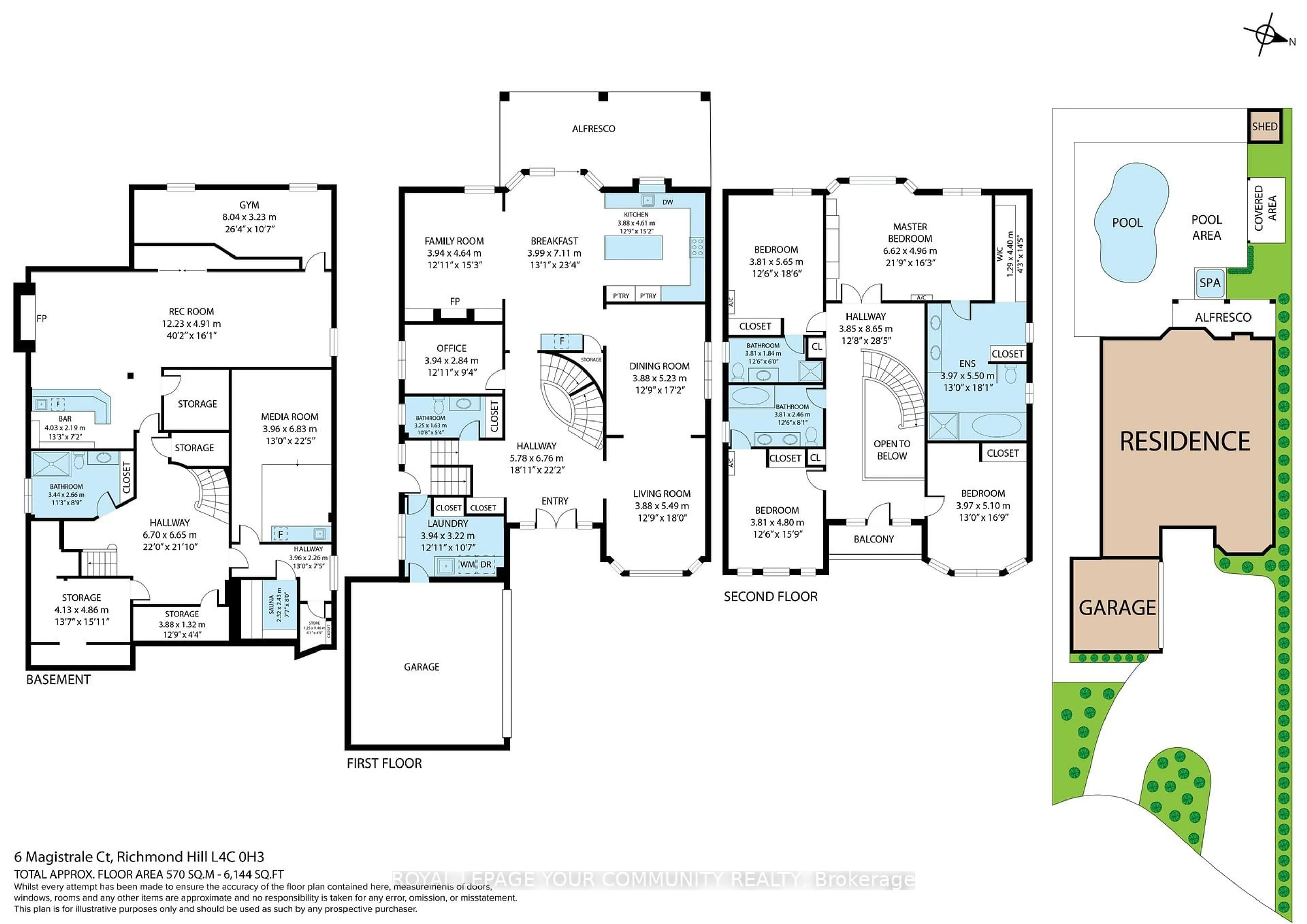 Floor plan for 6 Magistrale Crt, Richmond Hill Ontario L4C 0H3