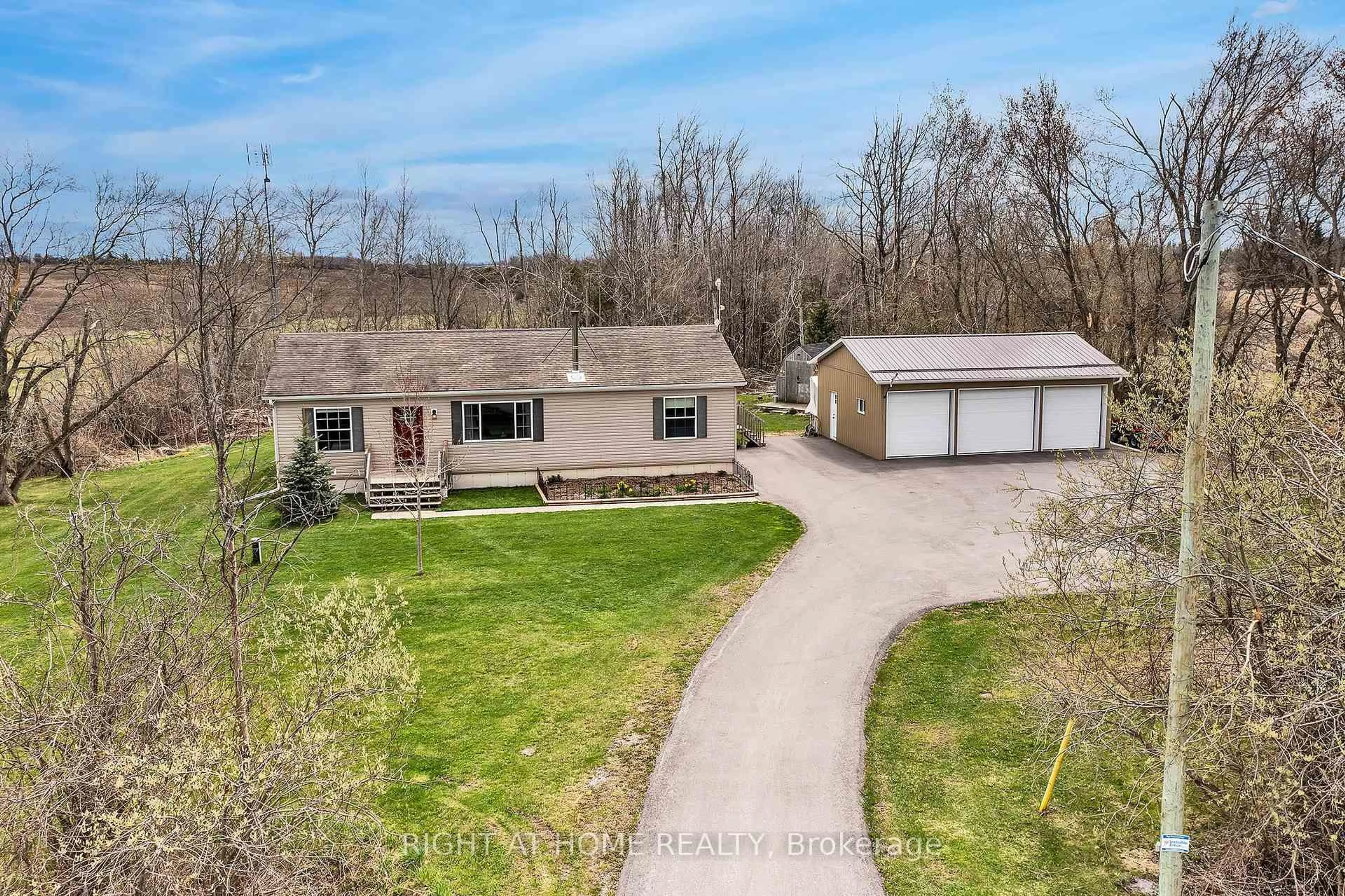 A pic from outside/outdoor area/front of a property/back of a property/a pic from drone, water/lake/river/ocean view for S2320 Brock Concession 2 Rd, Brock Ontario L0C 1H0