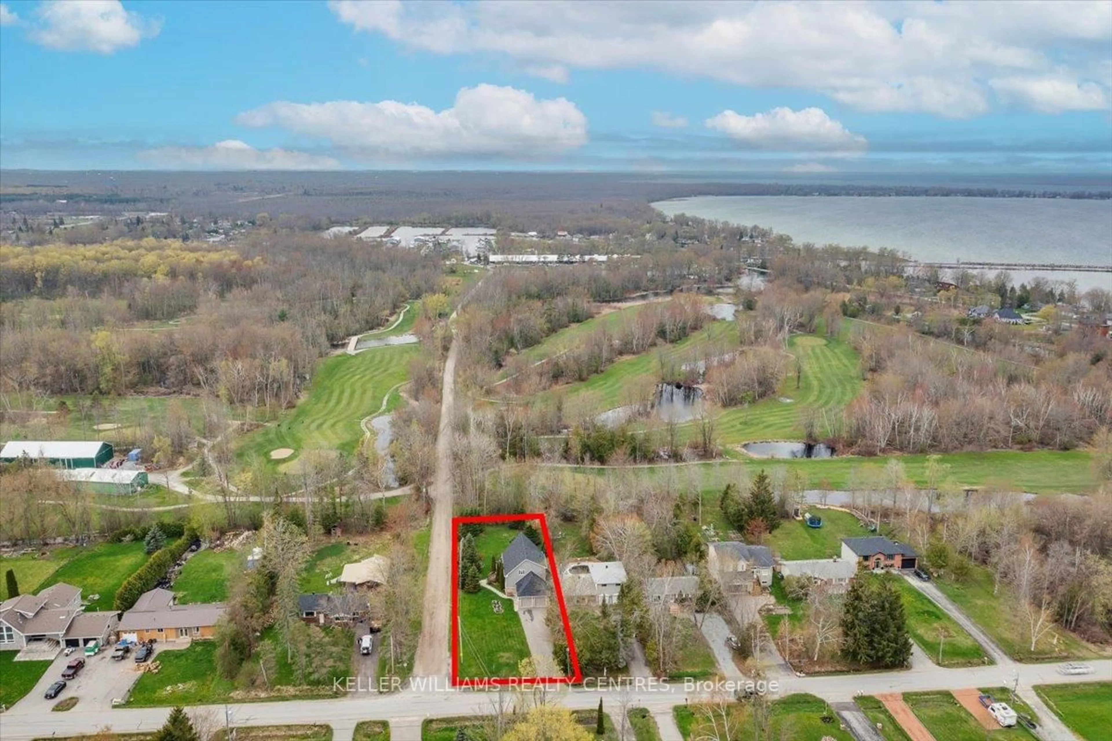 A pic from outside/outdoor area/front of a property/back of a property/a pic from drone, water/lake/river/ocean view for 94 Riverview Beach Rd, Georgina Ontario L0E 1N0