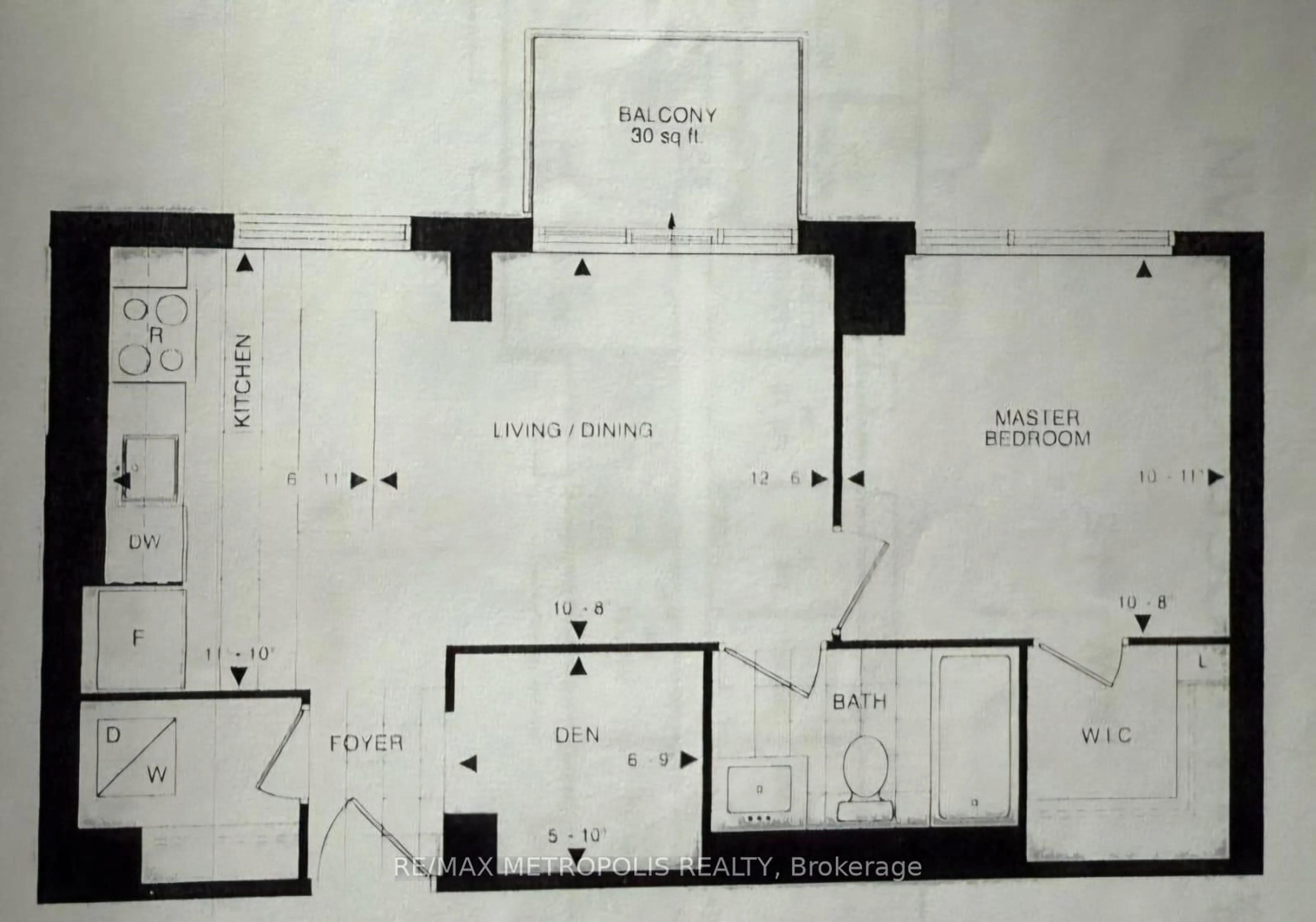 Floor plan for 9025 Yonge St #NE1112, Richmond Hill Ontario L4C 1V5