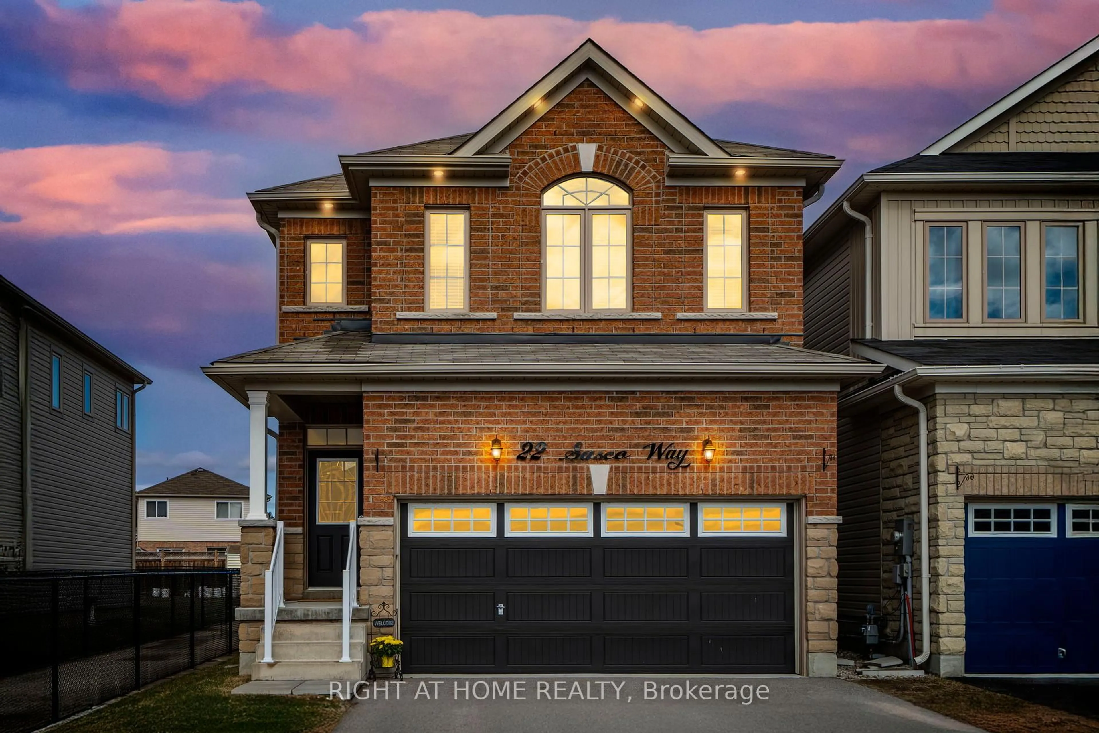 Home with brick exterior material, street for 22 Sasco Way, Essa Ontario L3W 0C8