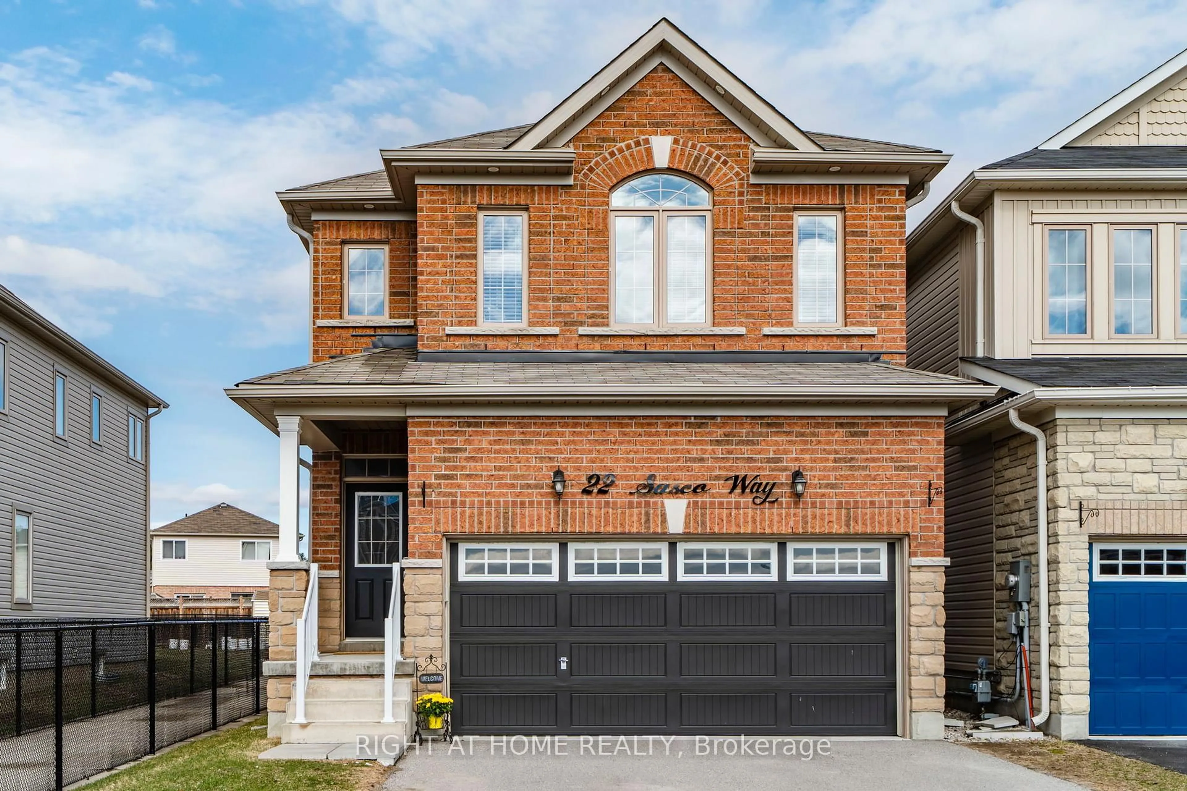 Home with brick exterior material, street for 22 Sasco Way, Essa Ontario L3W 0C8