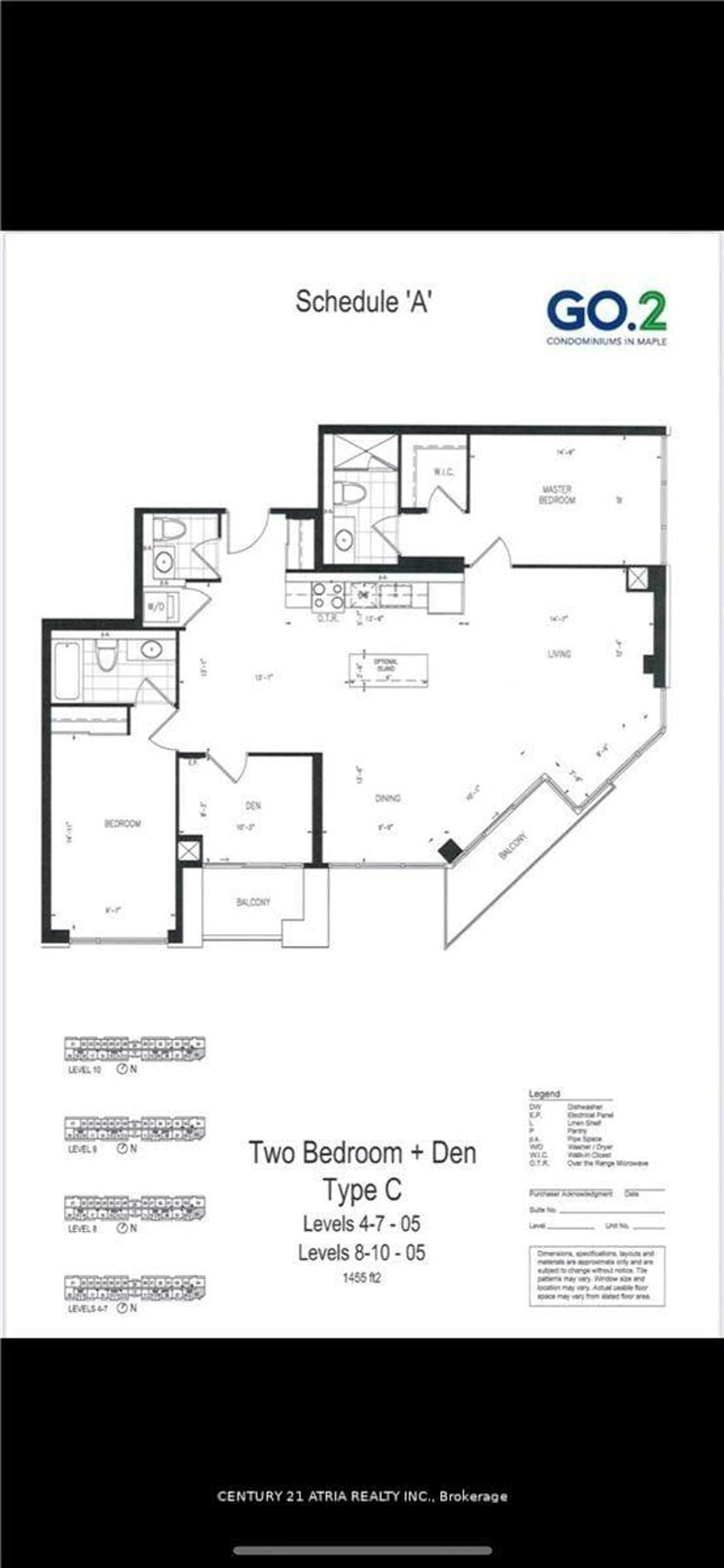 Floor plan for 100 Eagle Rock Way #605, Vaughan Ontario L6A 5A7