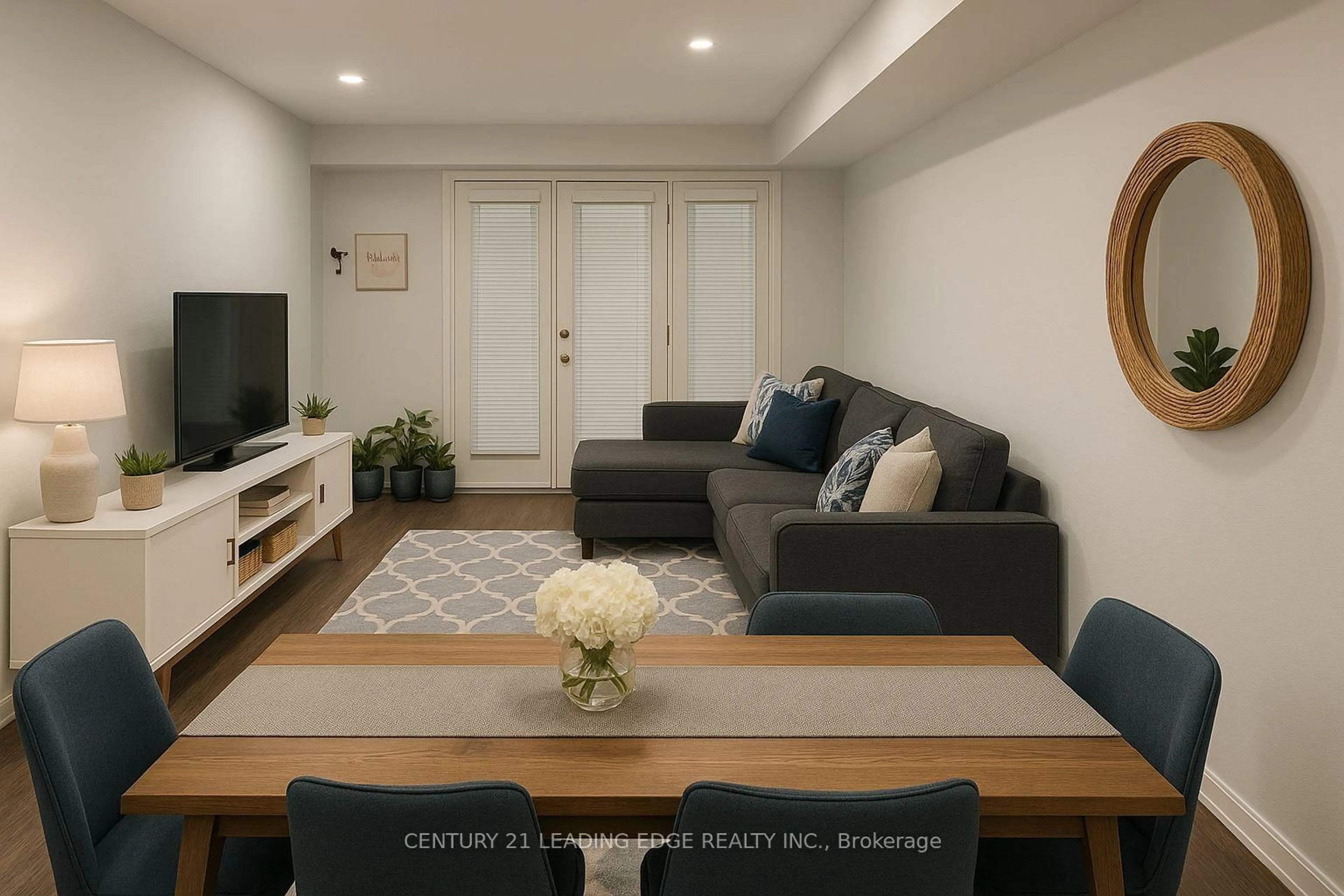 Living room with furniture, wood/laminate floor for 1 Blanche Lane #814, Markham Ontario L6B 0A3