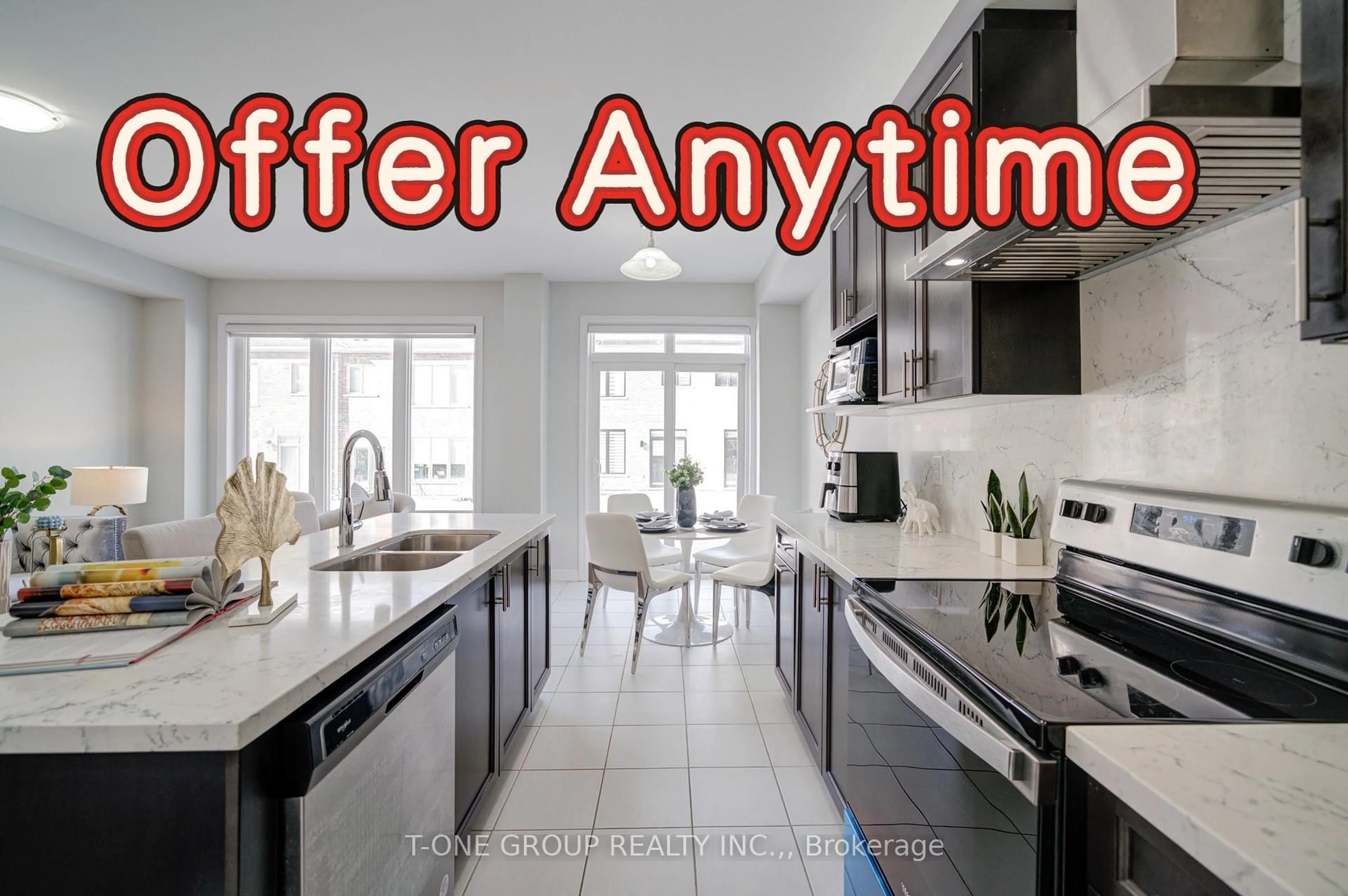 Open concept kitchen, ceramic/tile floor for 54 Harvey Bunker Cres, Markham Ontario L6C 3K4