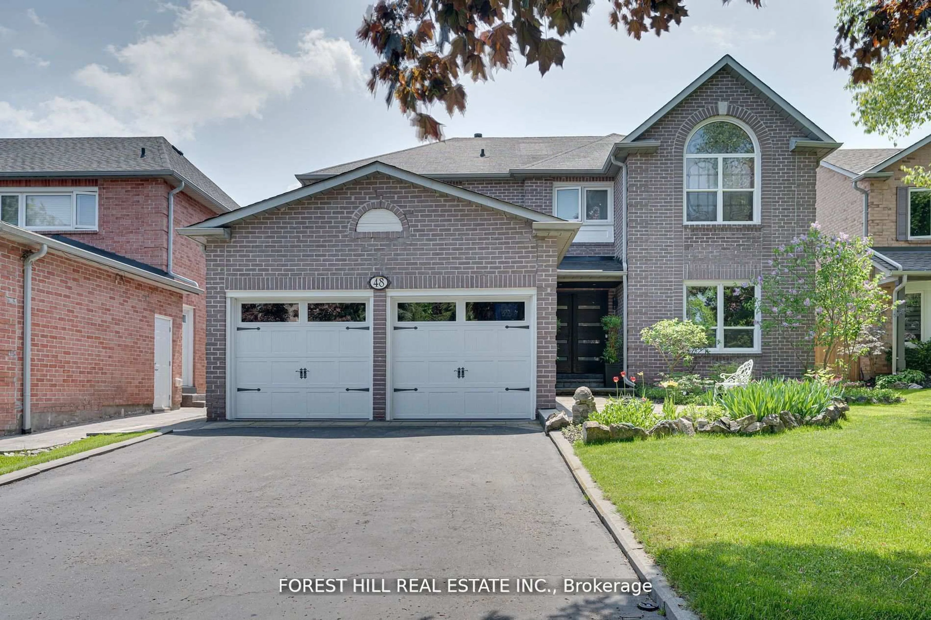 Home with brick exterior material, street for 48 Haskell Cres, Aurora Ontario L4G 5T3