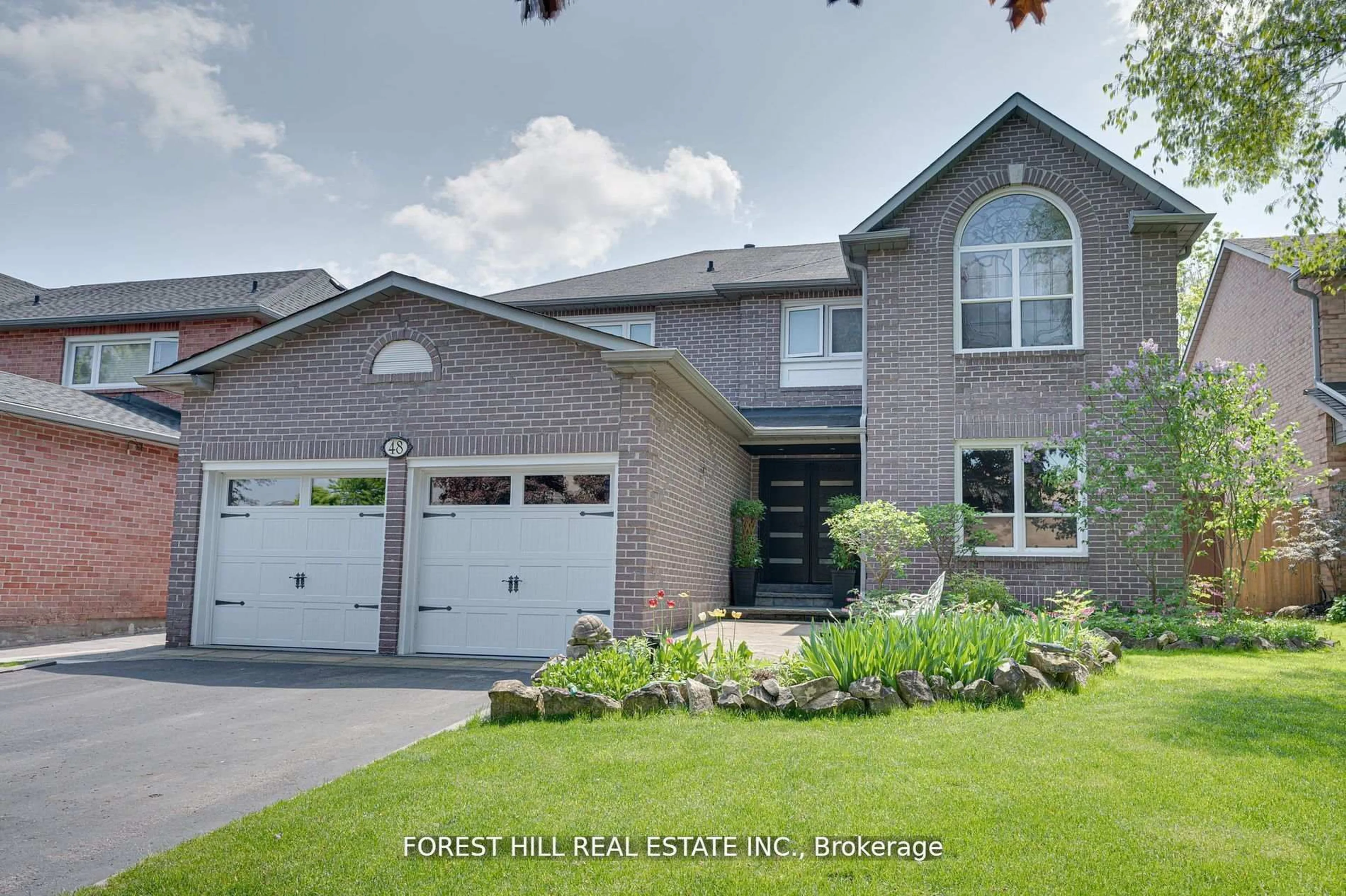 Home with brick exterior material, street for 48 Haskell Cres, Aurora Ontario L4G 5T3