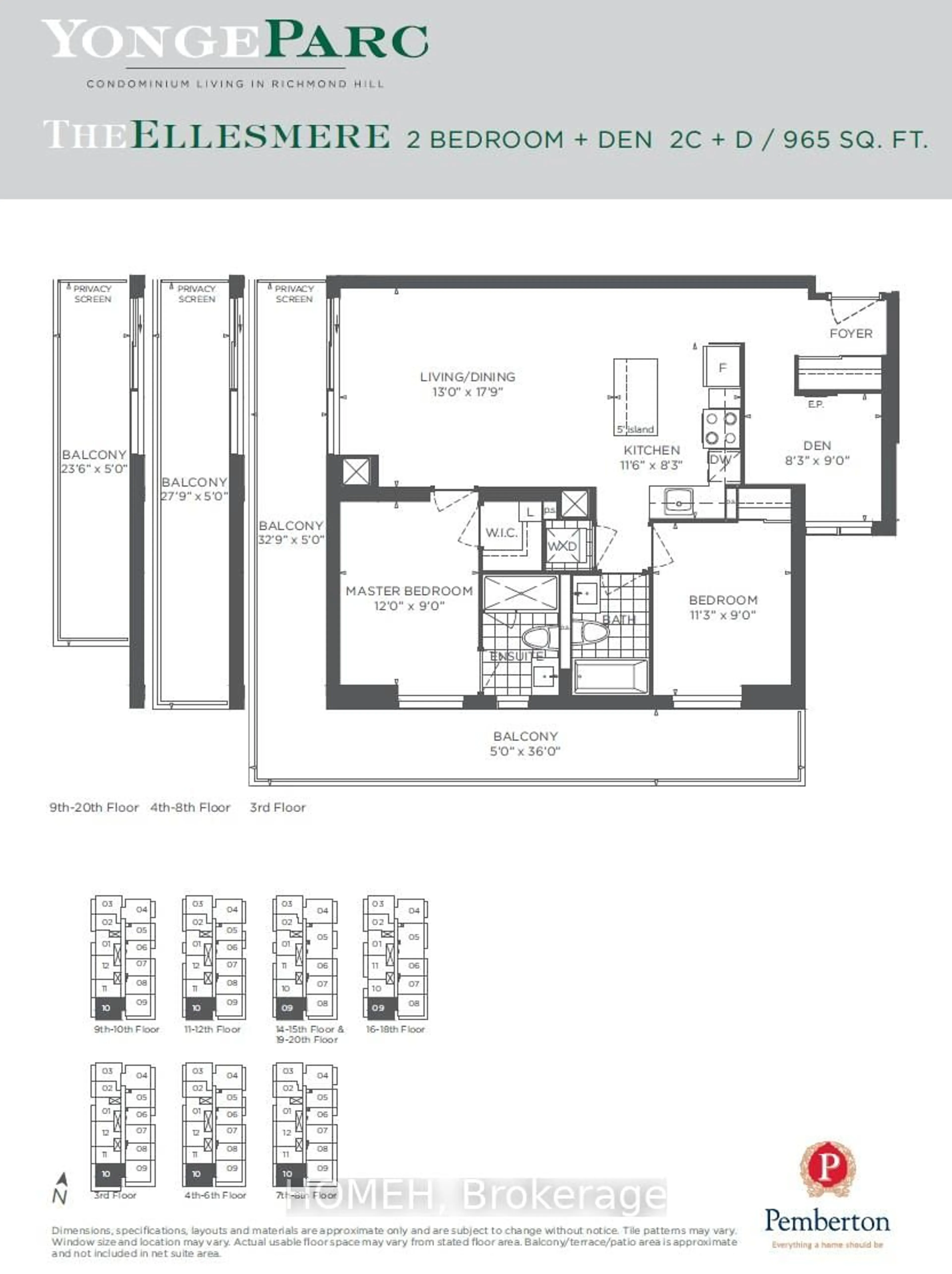 Floor plan for 75 Oneida Cres #1010, Richmond Hill Ontario L4B 0H3