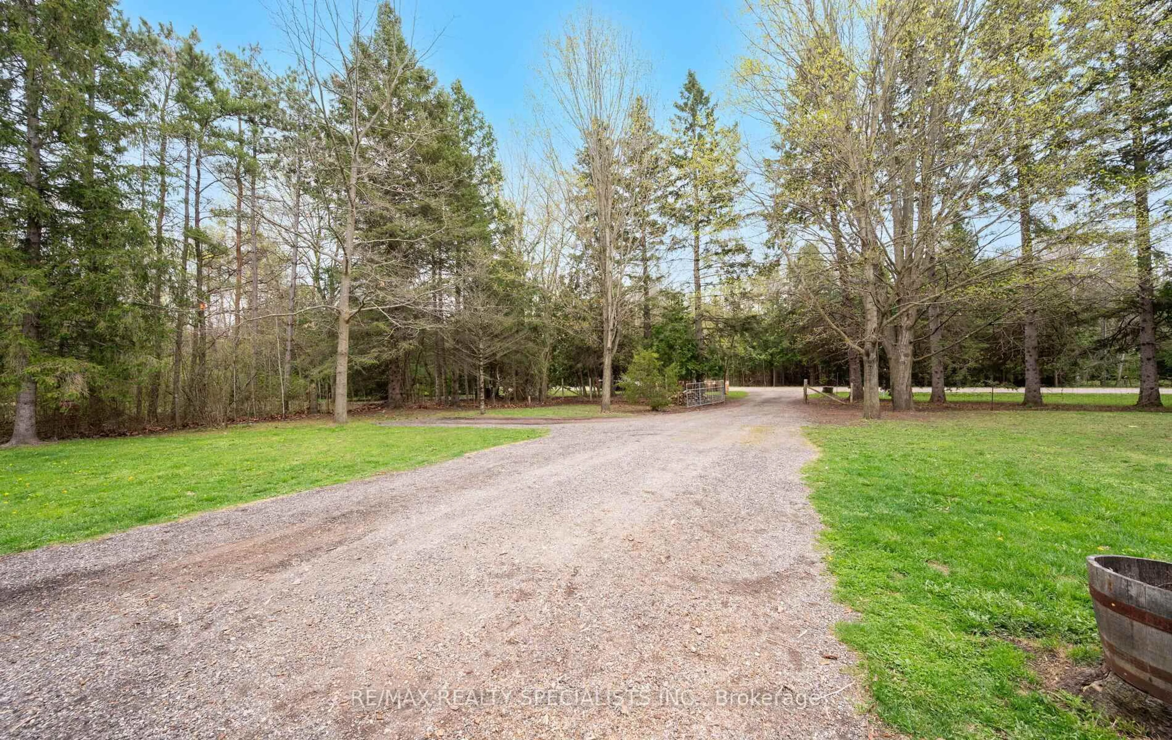 A pic from outside/outdoor area/front of a property/back of a property/a pic from drone, forest/trees view for 9048 River Rd, Adjala-Tosorontio Ontario L0N 1P0