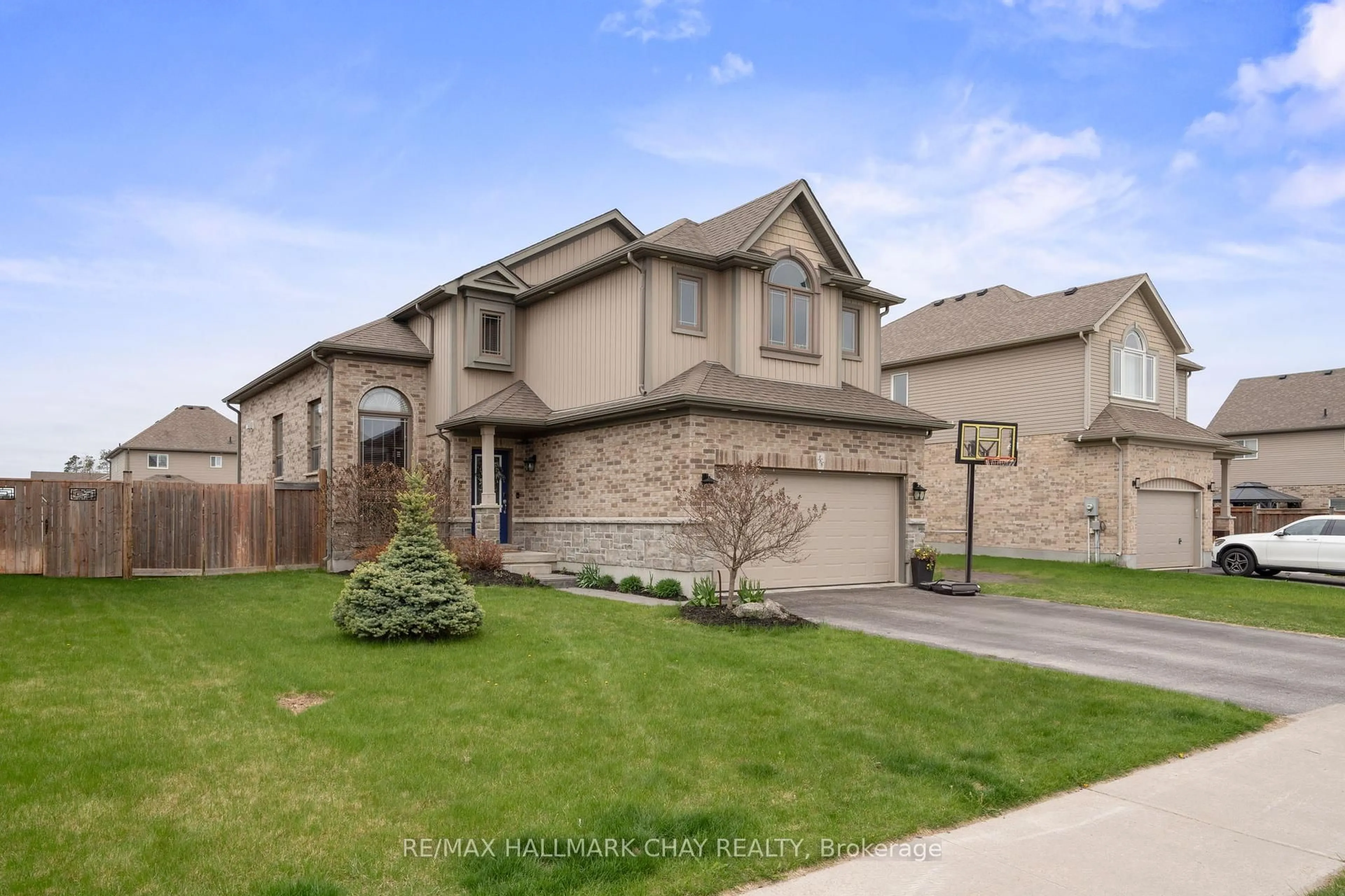 Home with brick exterior material, street for 366 Greenwood Dr, Essa Ontario L0M 1B6