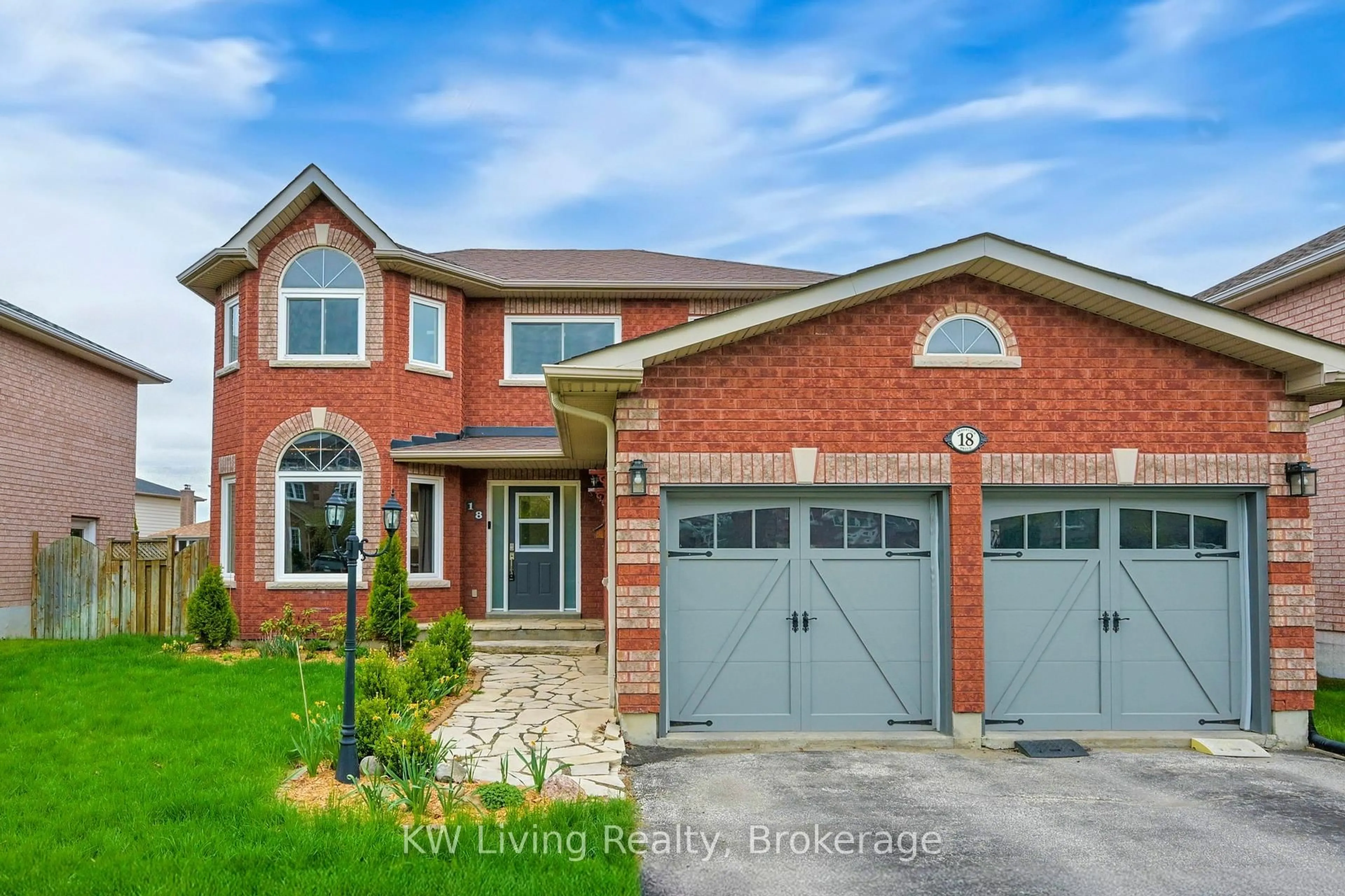 Home with brick exterior material, street for 18 Amberview Dr, Georgina Ontario L4P 3X6
