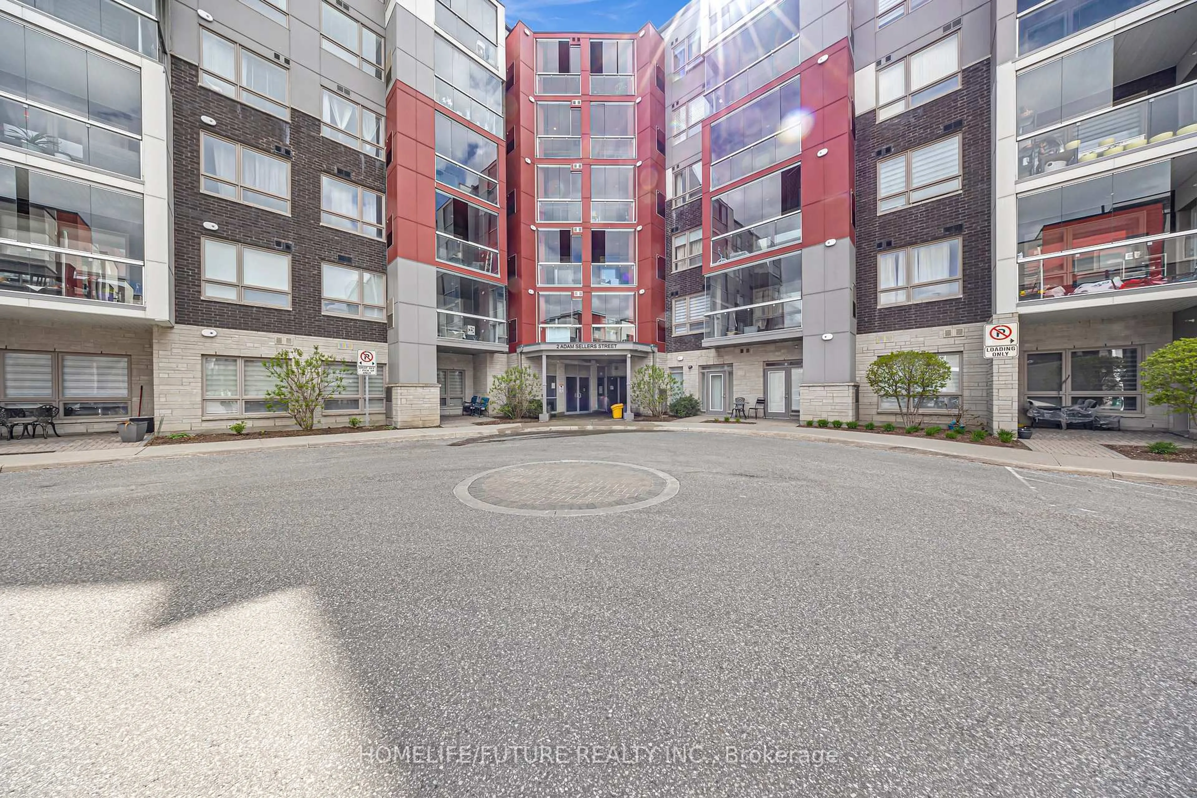 A pic from outside/outdoor area/front of a property/back of a property/a pic from drone, street for 2 Adam Sellers St #410, Markham Ontario L6B 1N2
