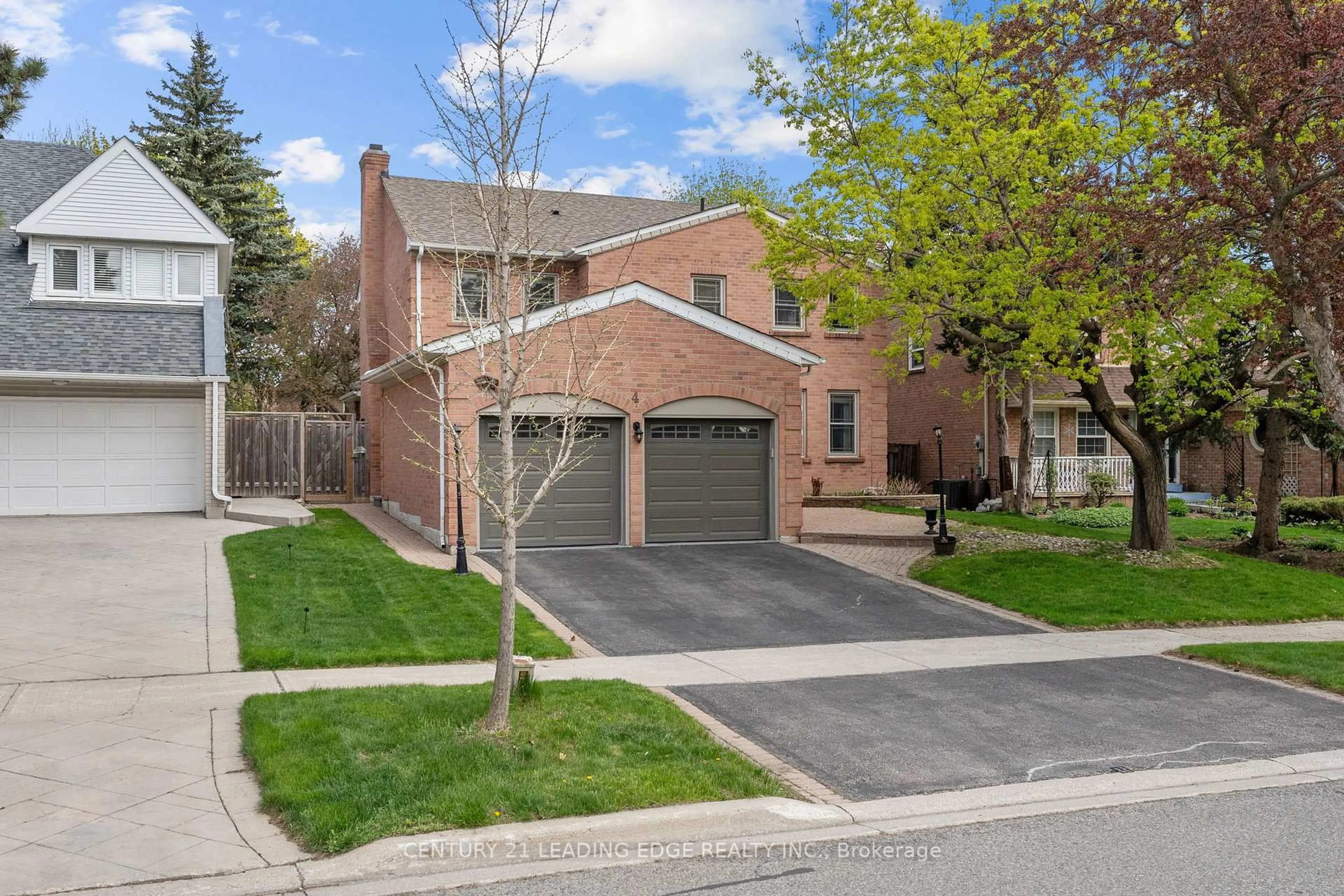Home with brick exterior material, street for 4 Longwater Chse, Markham Ontario L3R 4A2