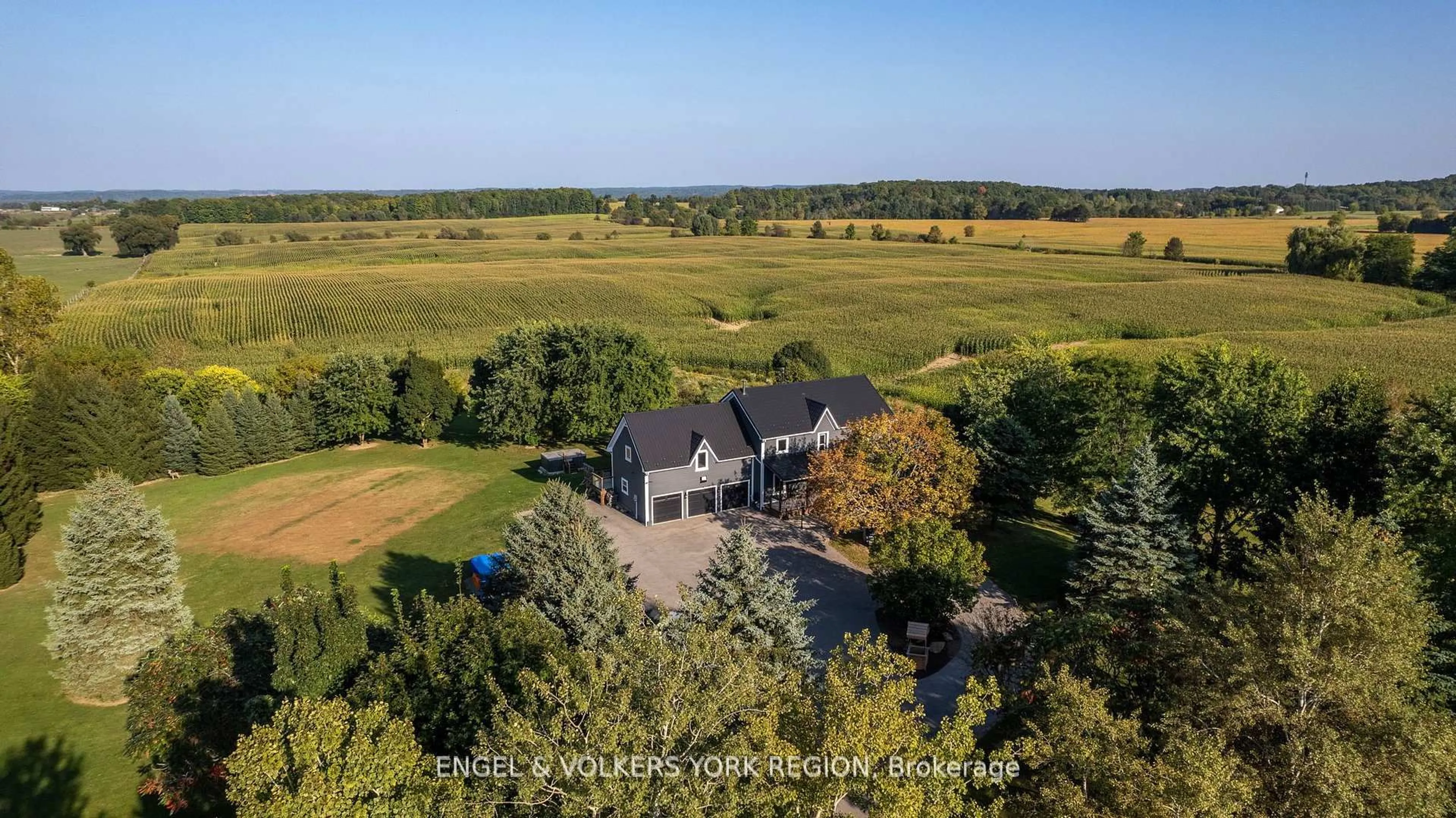 A pic from outside/outdoor area/front of a property/back of a property/a pic from drone, water/lake/river/ocean view for 16455 10th Concession, King Ontario L0G 1T0