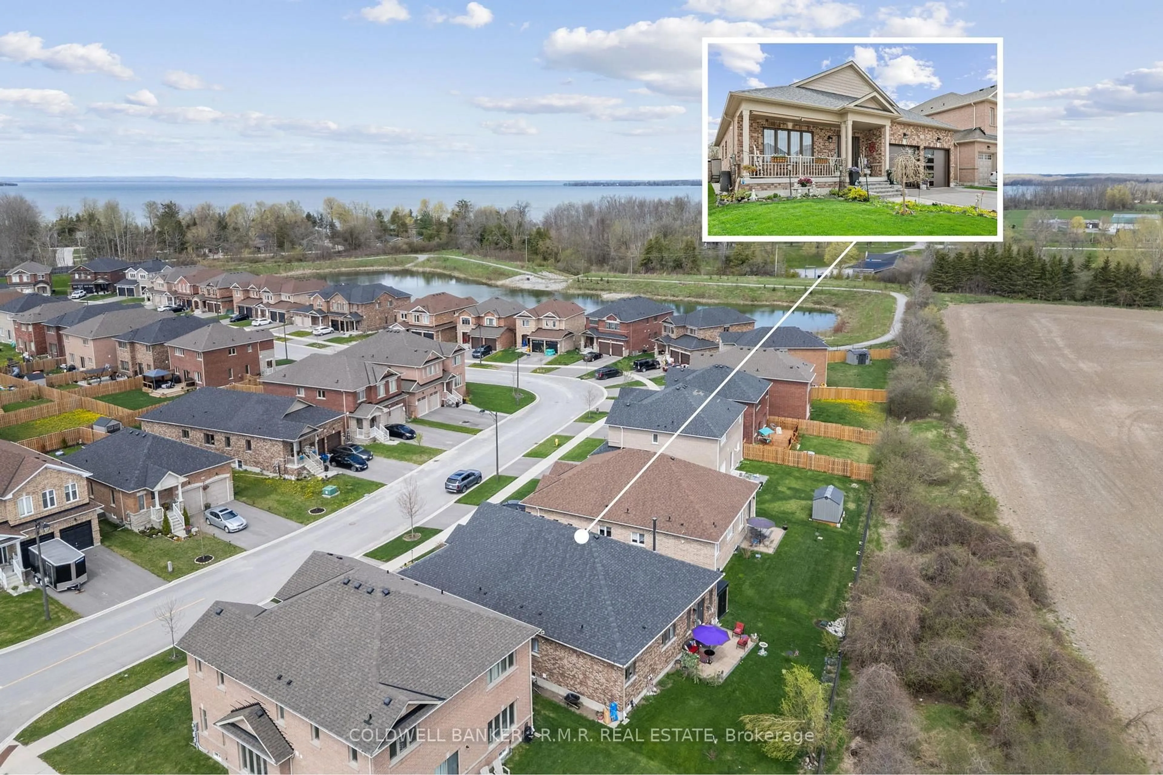 A pic from outside/outdoor area/front of a property/back of a property/a pic from drone, water/lake/river/ocean view for 132 Terry Clayton Ave, Brock Ontario L0K 1A0