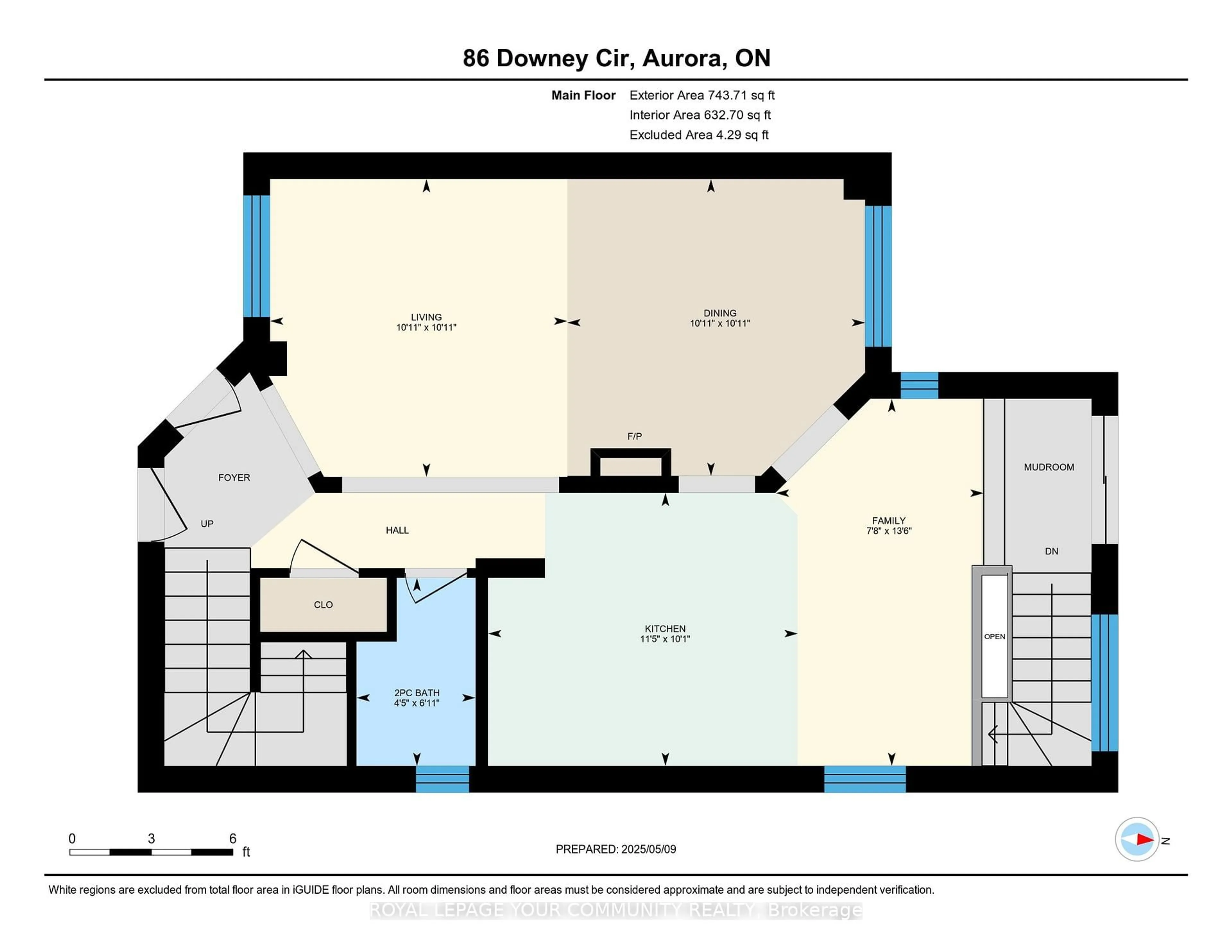 Floor plan for 86 Downey Circ, Aurora Ontario L4G 7E8