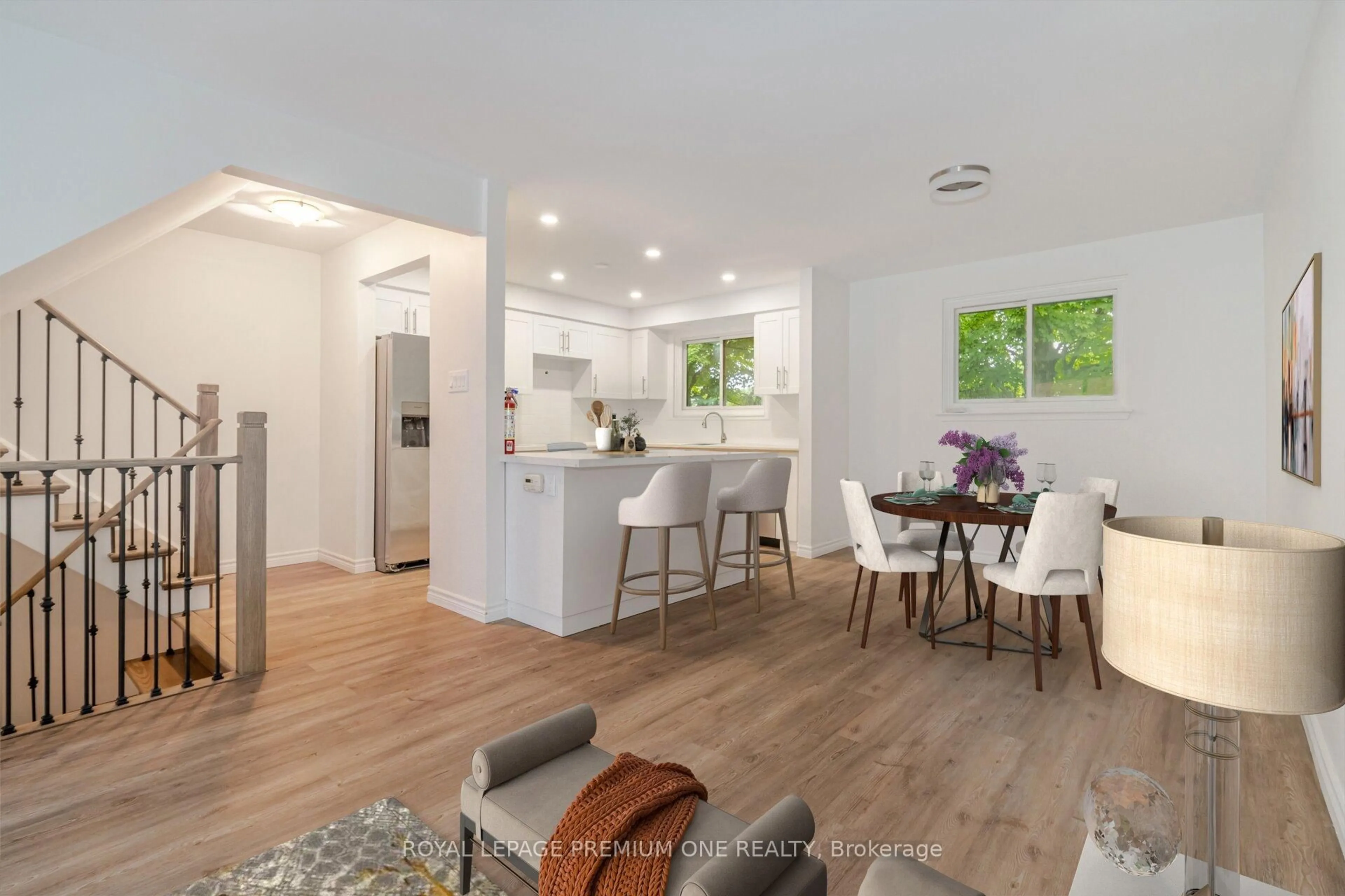 Open concept kitchen, wood/laminate floor for 48 Stately Way #24, Markham Ontario L3T 3Z8