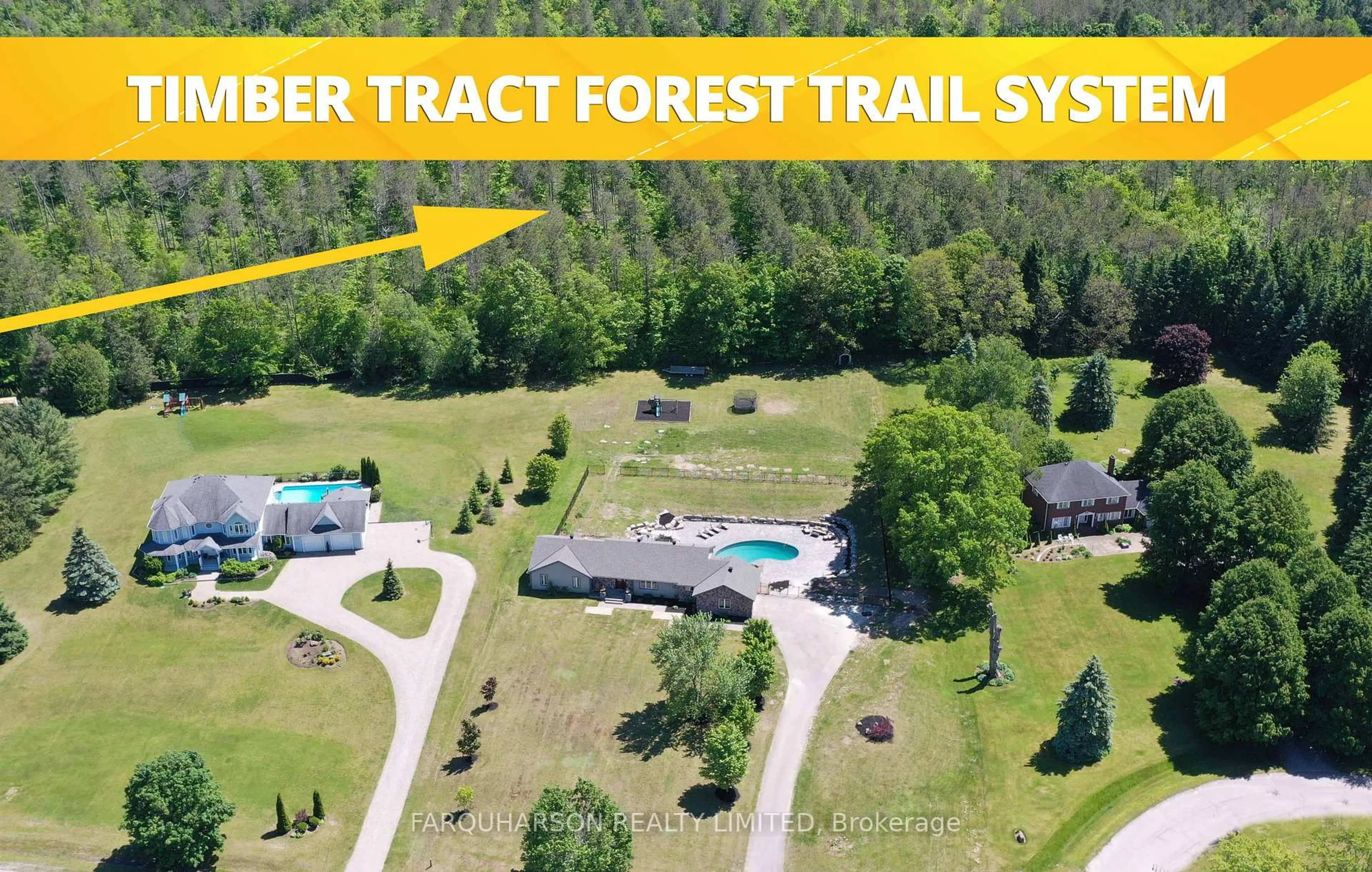 A pic from outside/outdoor area/front of a property/back of a property/a pic from drone, forest/trees view for 23 Silver Spring Cres, Uxbridge Ontario L9P 1R4