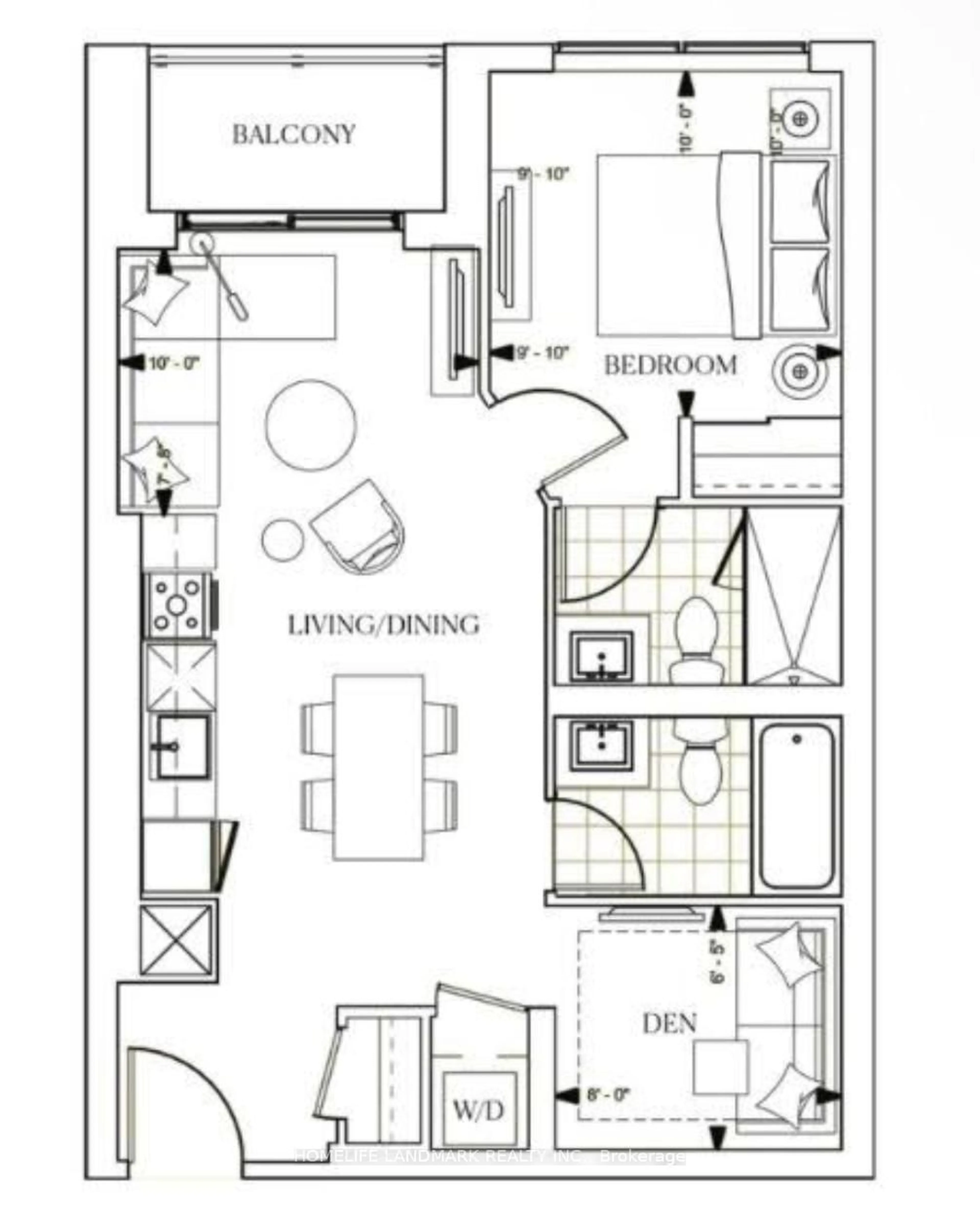 Floor plan for 9 Clegg Rd #1105 N, Markham Ontario L6G 0H3