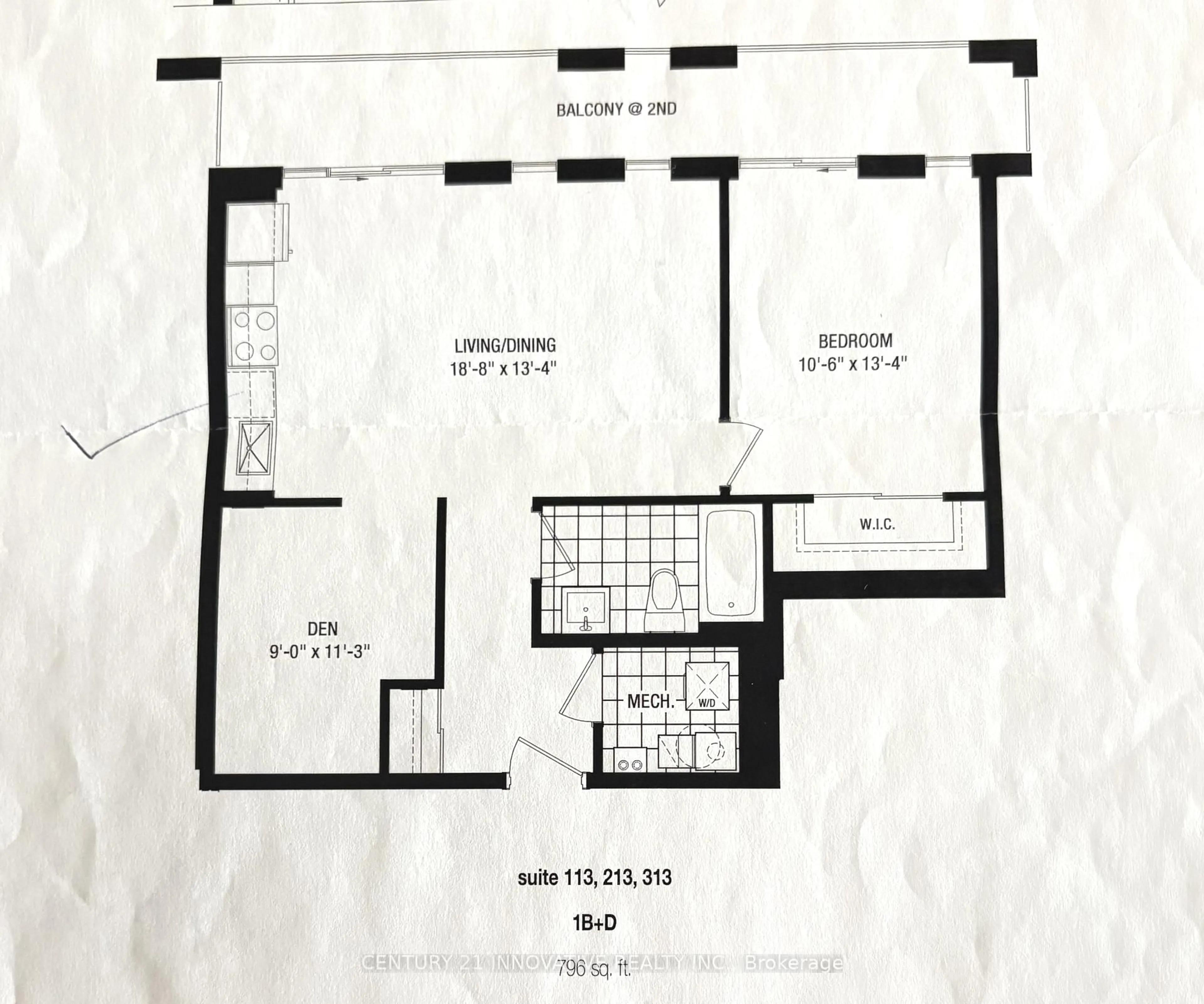 Floor plan for 1 Climo Lane #513, Markham Ontario L6E 0V8