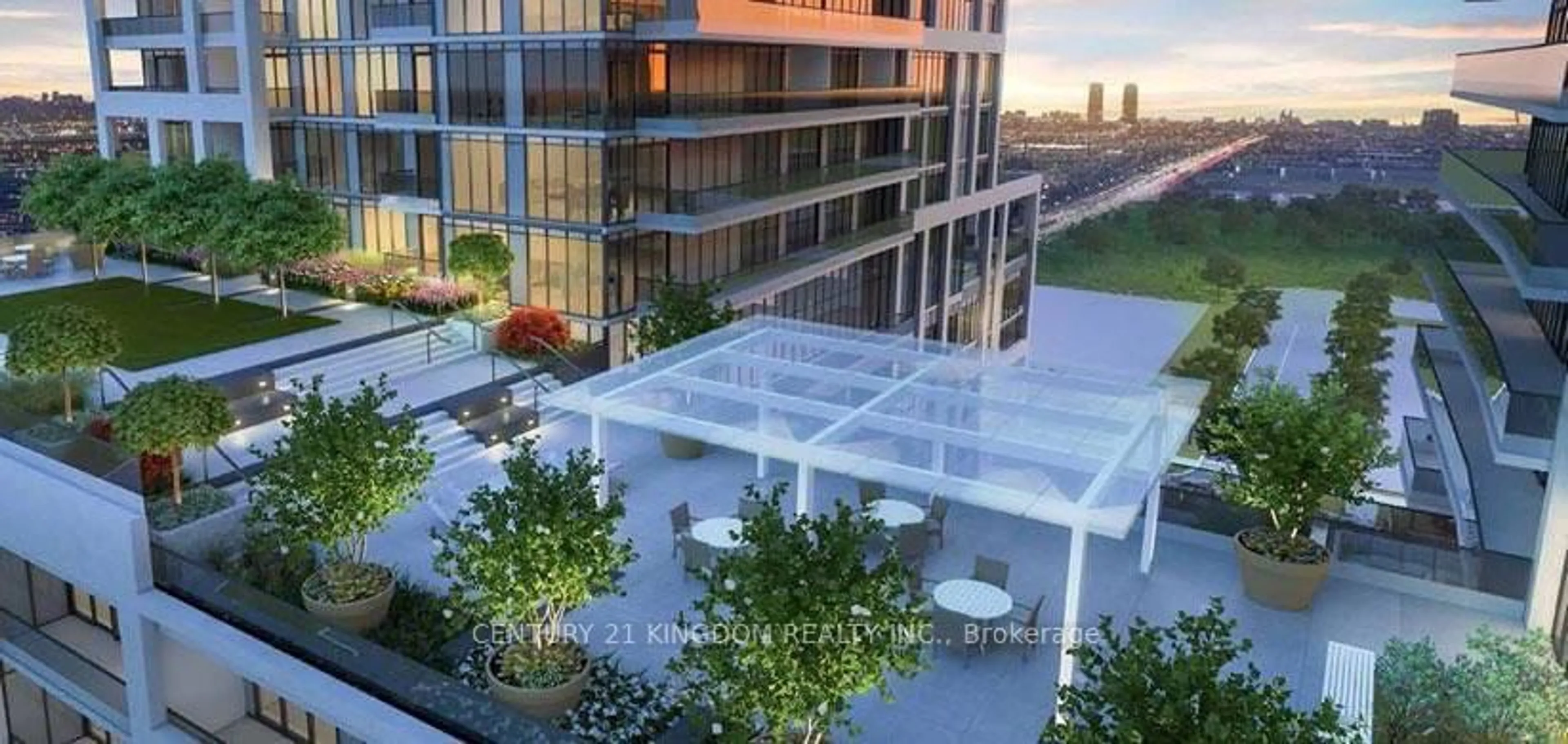 Patio, city buildings view from balcony for 8960 Jane St #435, Vaughan Ontario L4K 2M9