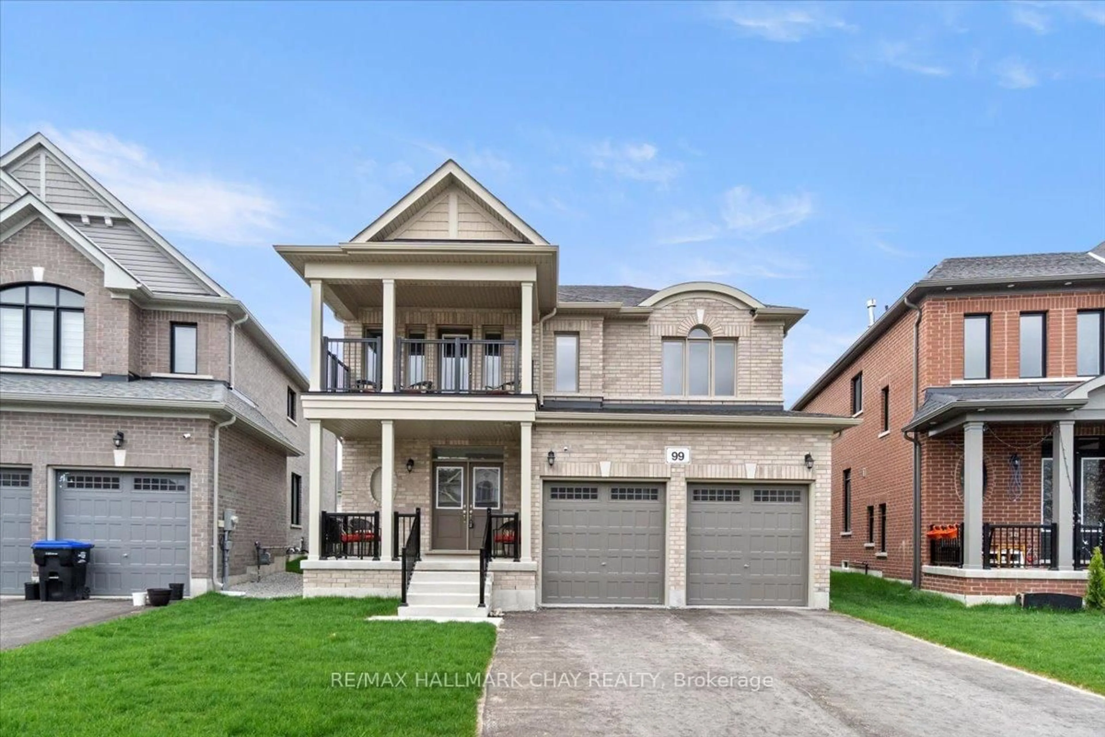 Home with brick exterior material, street for 99 Baycroft Blvd, Essa Ontario L3W 0L9