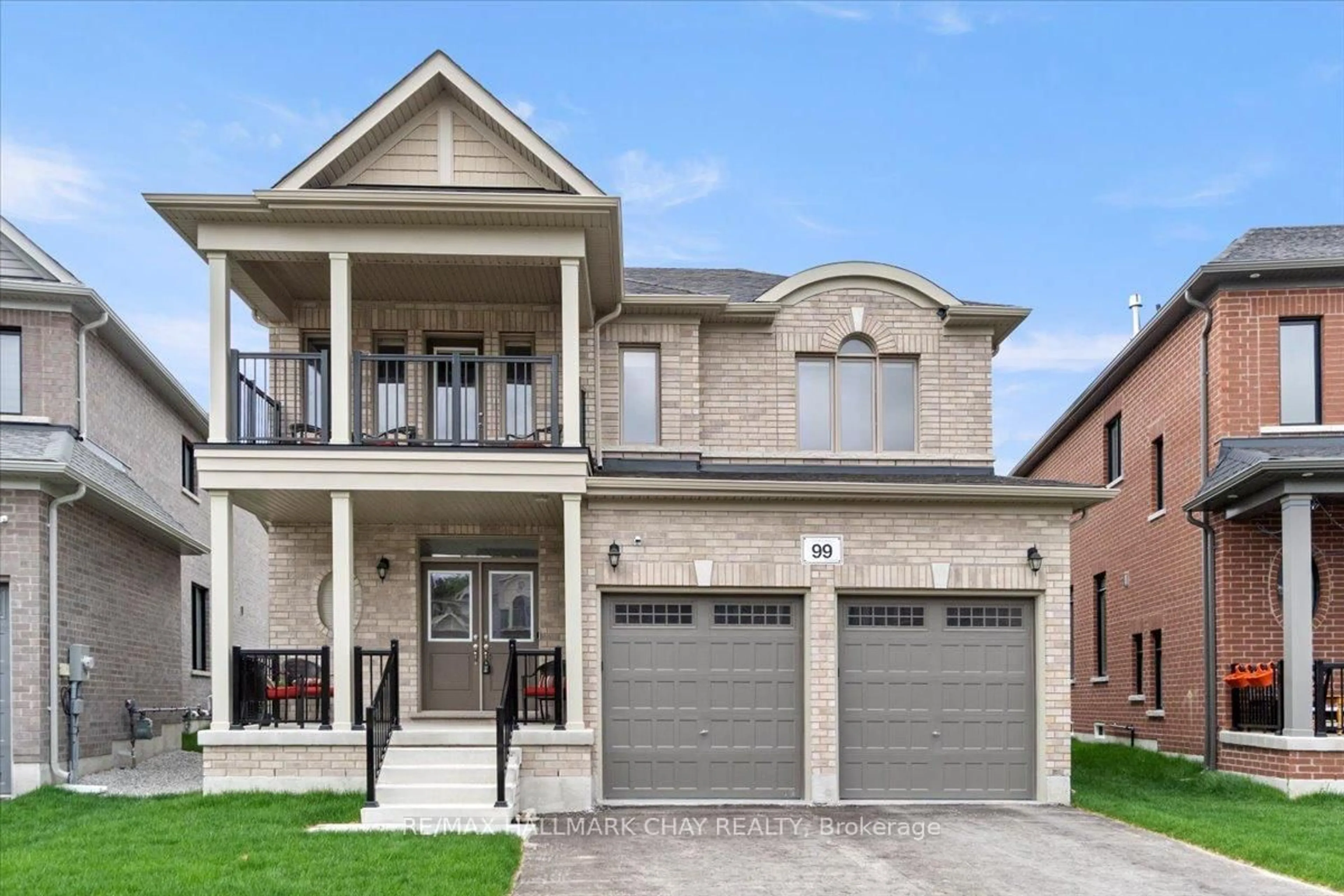Home with brick exterior material, street for 99 Baycroft Blvd, Essa Ontario L3W 0L9