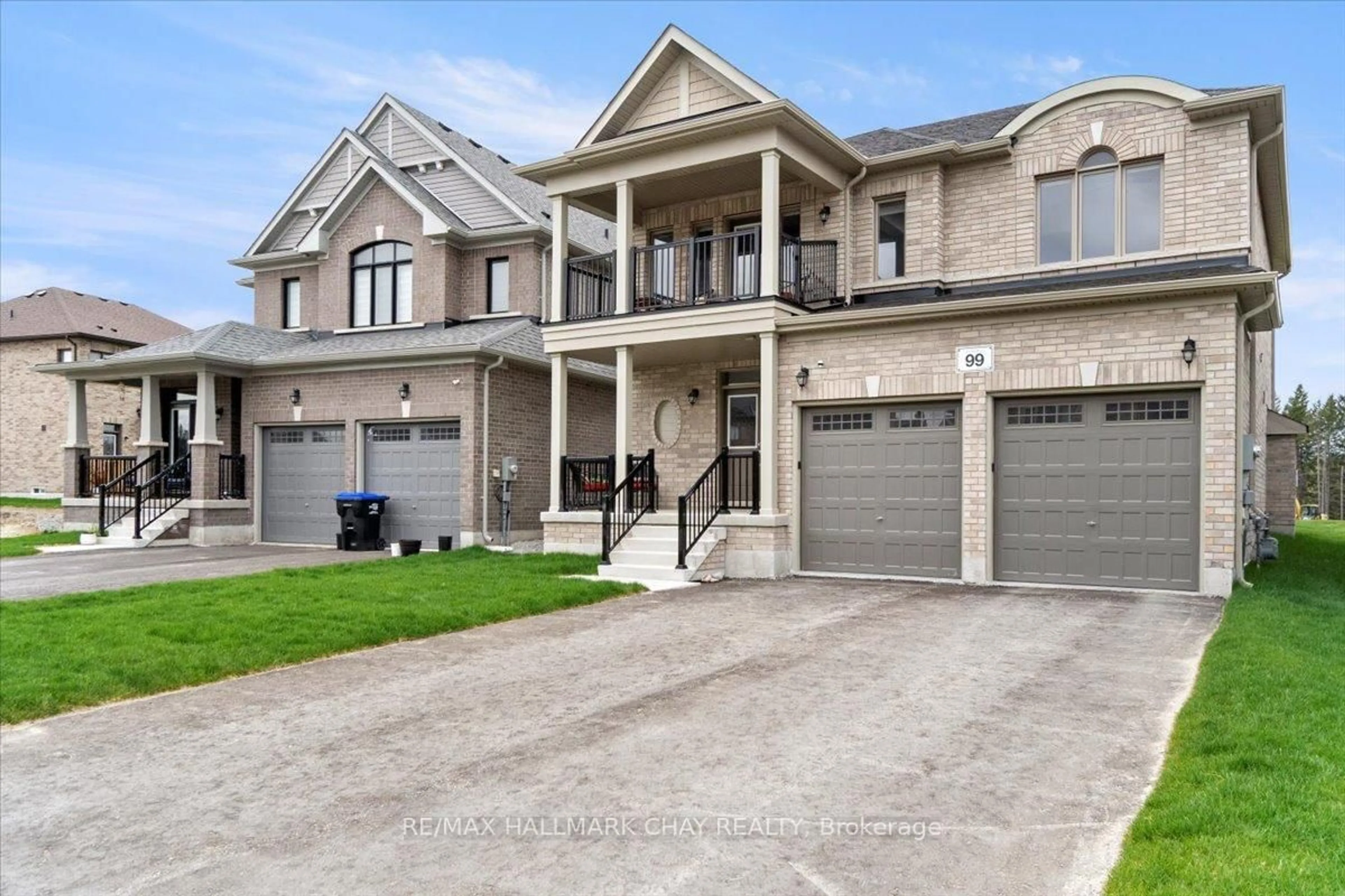 Home with brick exterior material, street for 99 Baycroft Blvd, Essa Ontario L3W 0L9