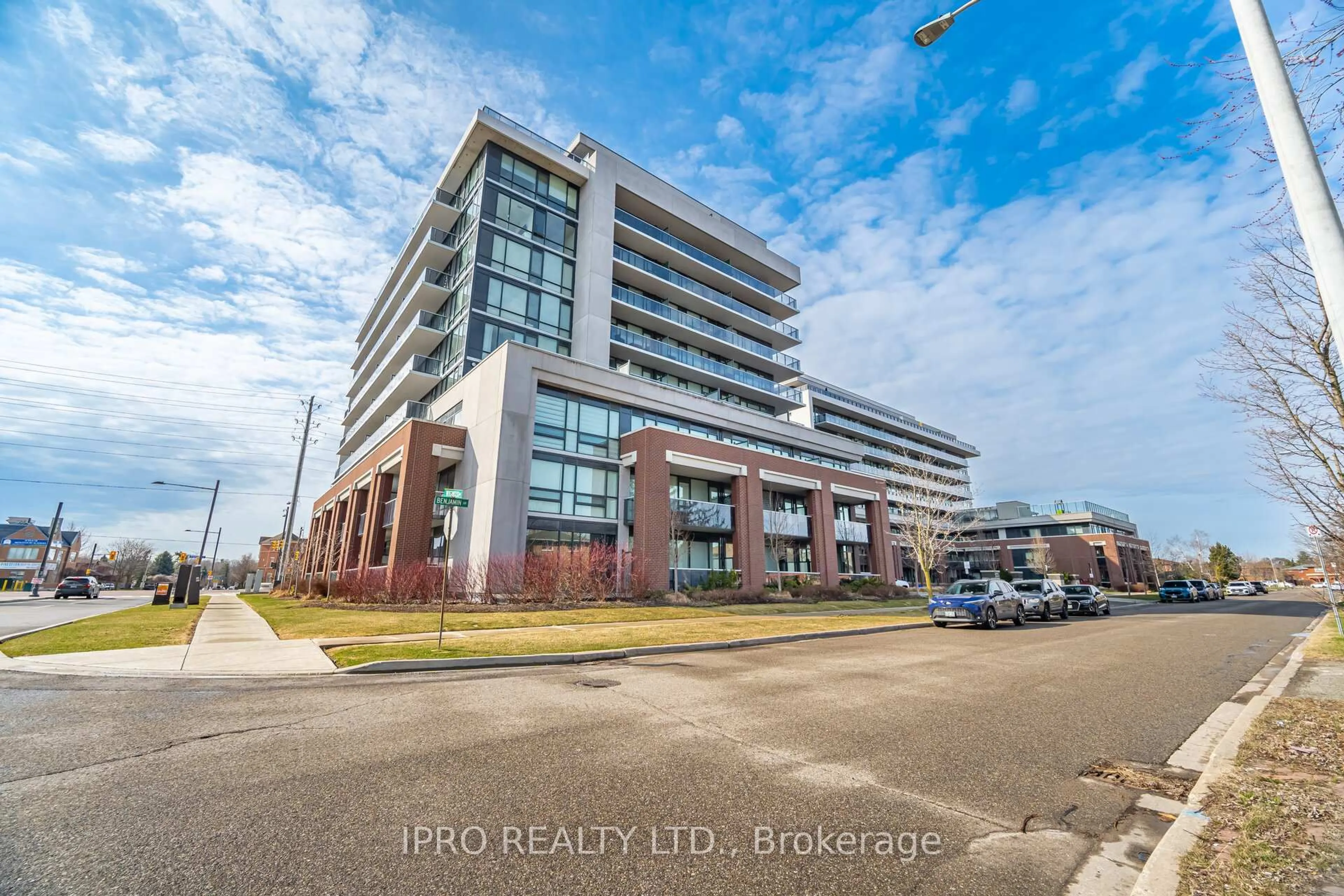 A pic from outside/outdoor area/front of a property/back of a property/a pic from drone, building for 4800 Highway 7 St #105, Vaughan Ontario L4L 1H8