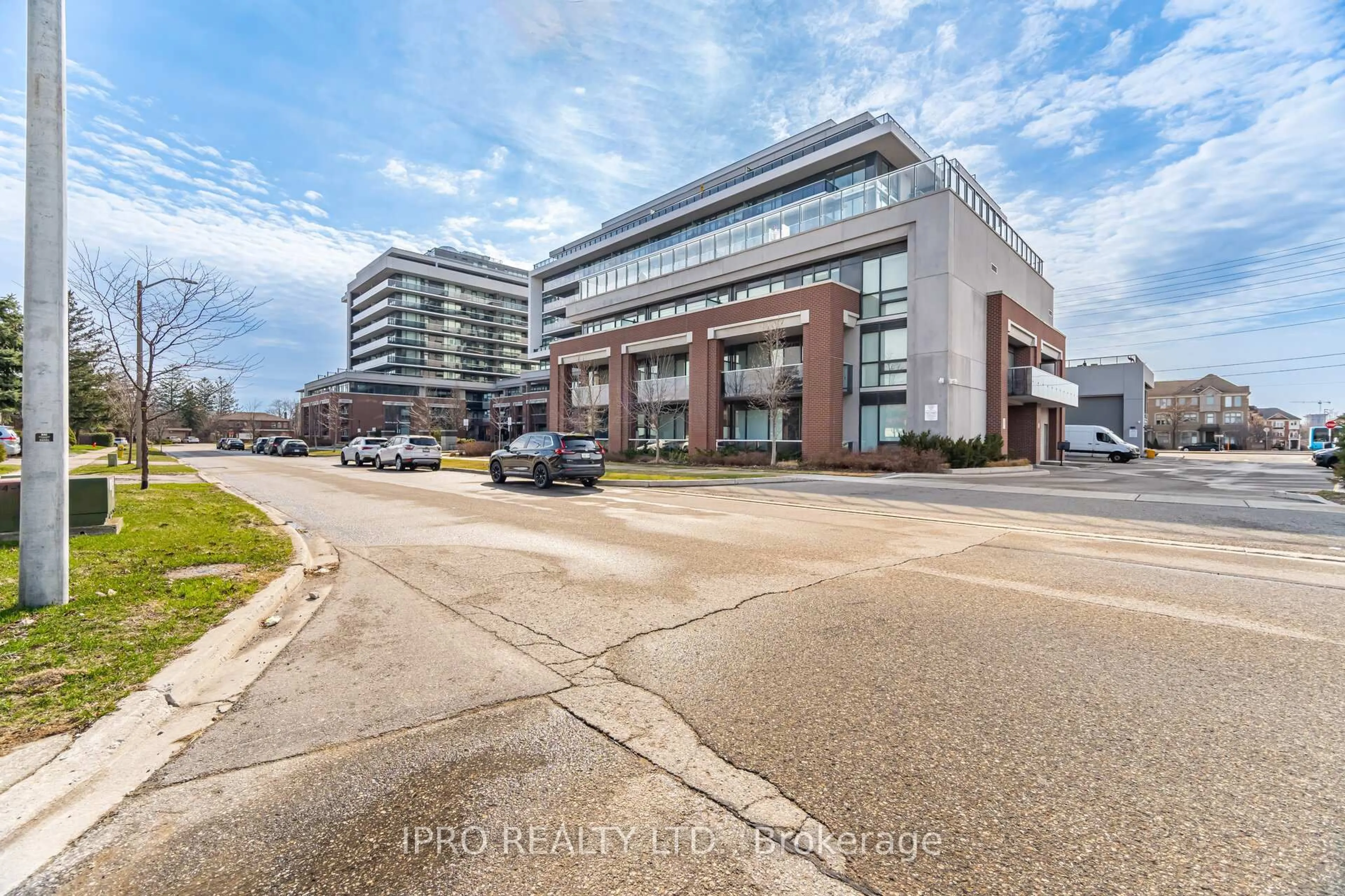 A pic from outside/outdoor area/front of a property/back of a property/a pic from drone, building for 4800 Highway 7 St #105, Vaughan Ontario L4L 1H8
