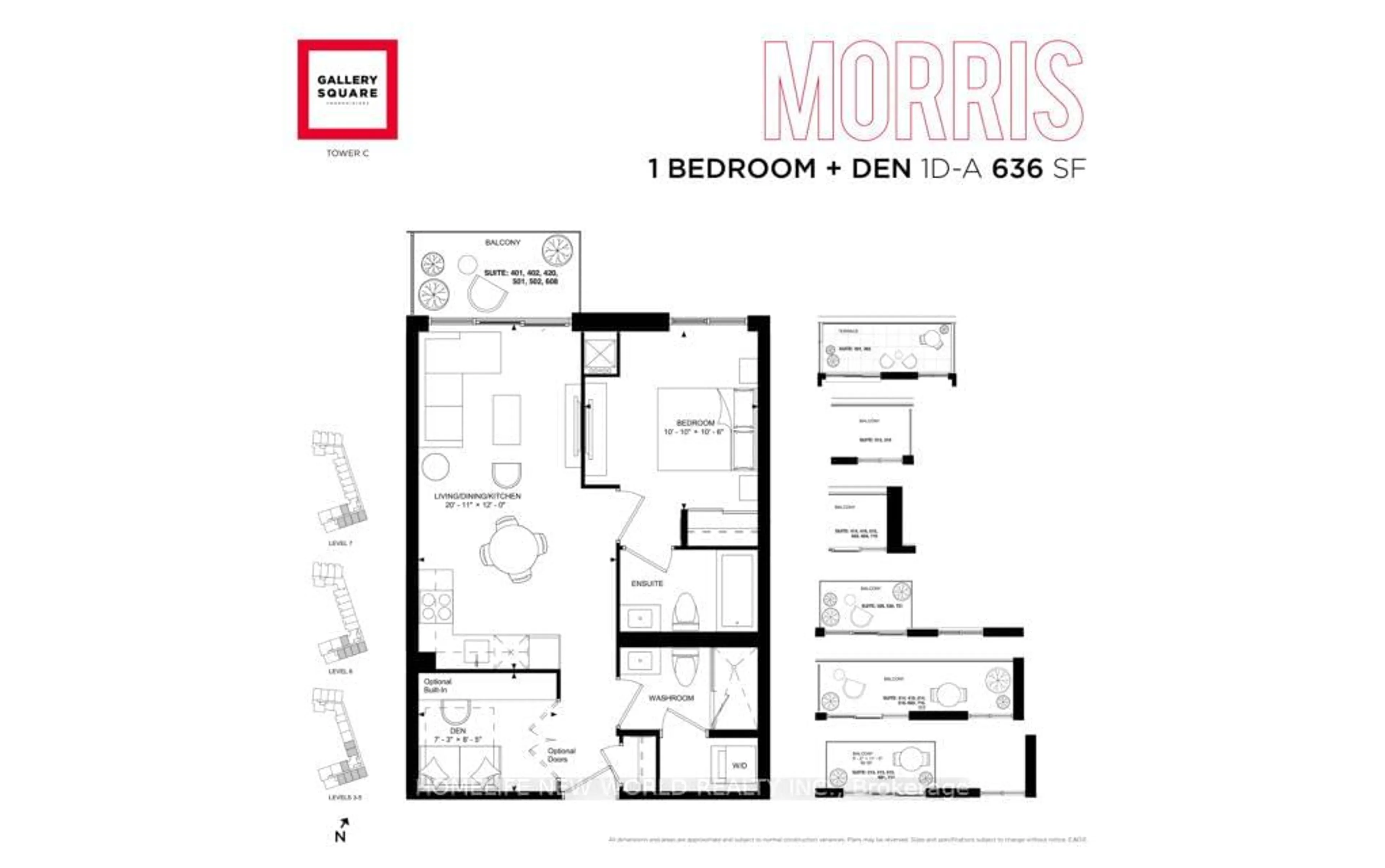 Floor plan for 38 Simcoe Prom #C914, Markham Ontario L6G 0H5