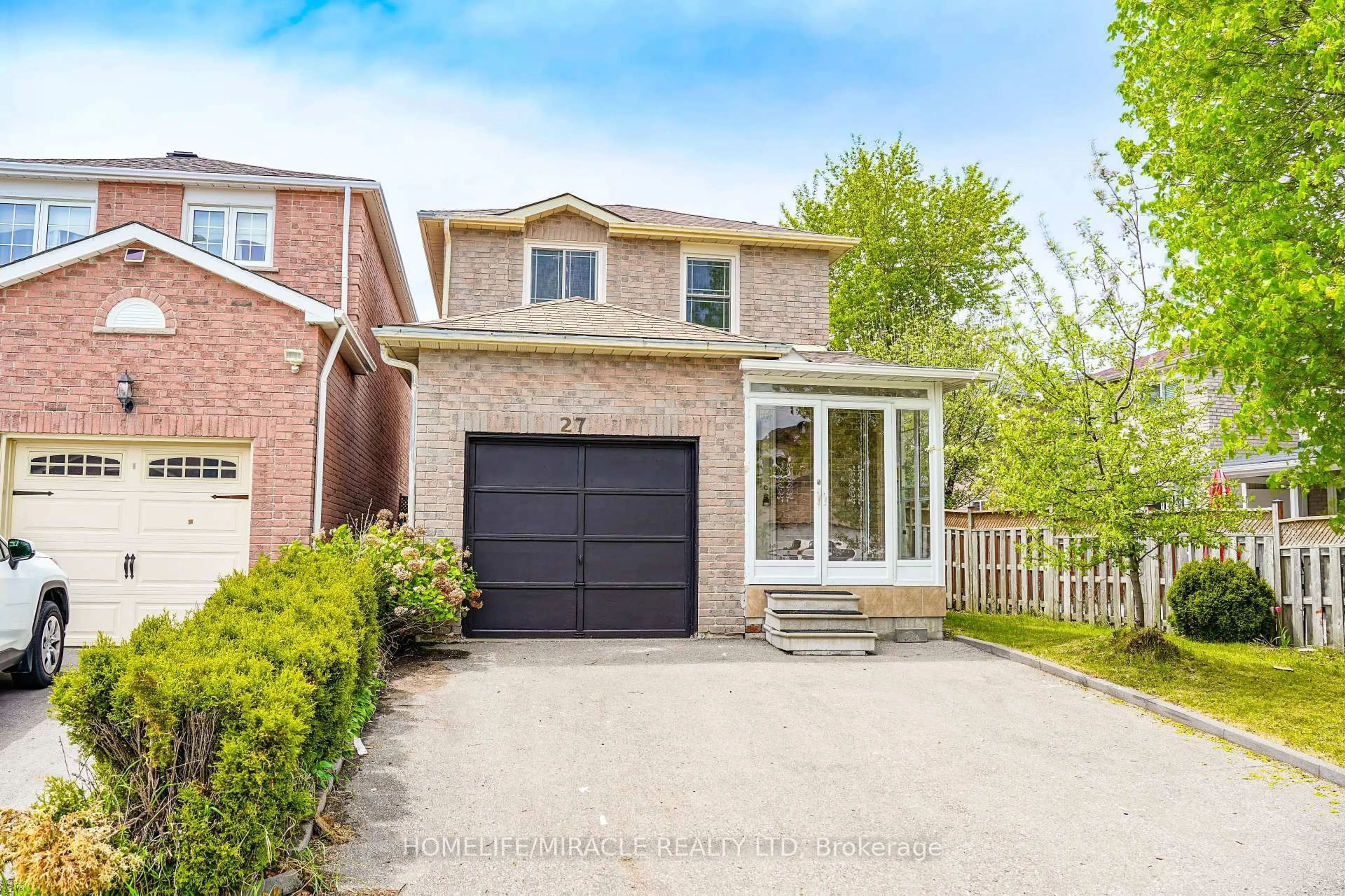 Home with brick exterior material, street for 27 MILES FARM Rd, Markham Ontario L3S 2C2