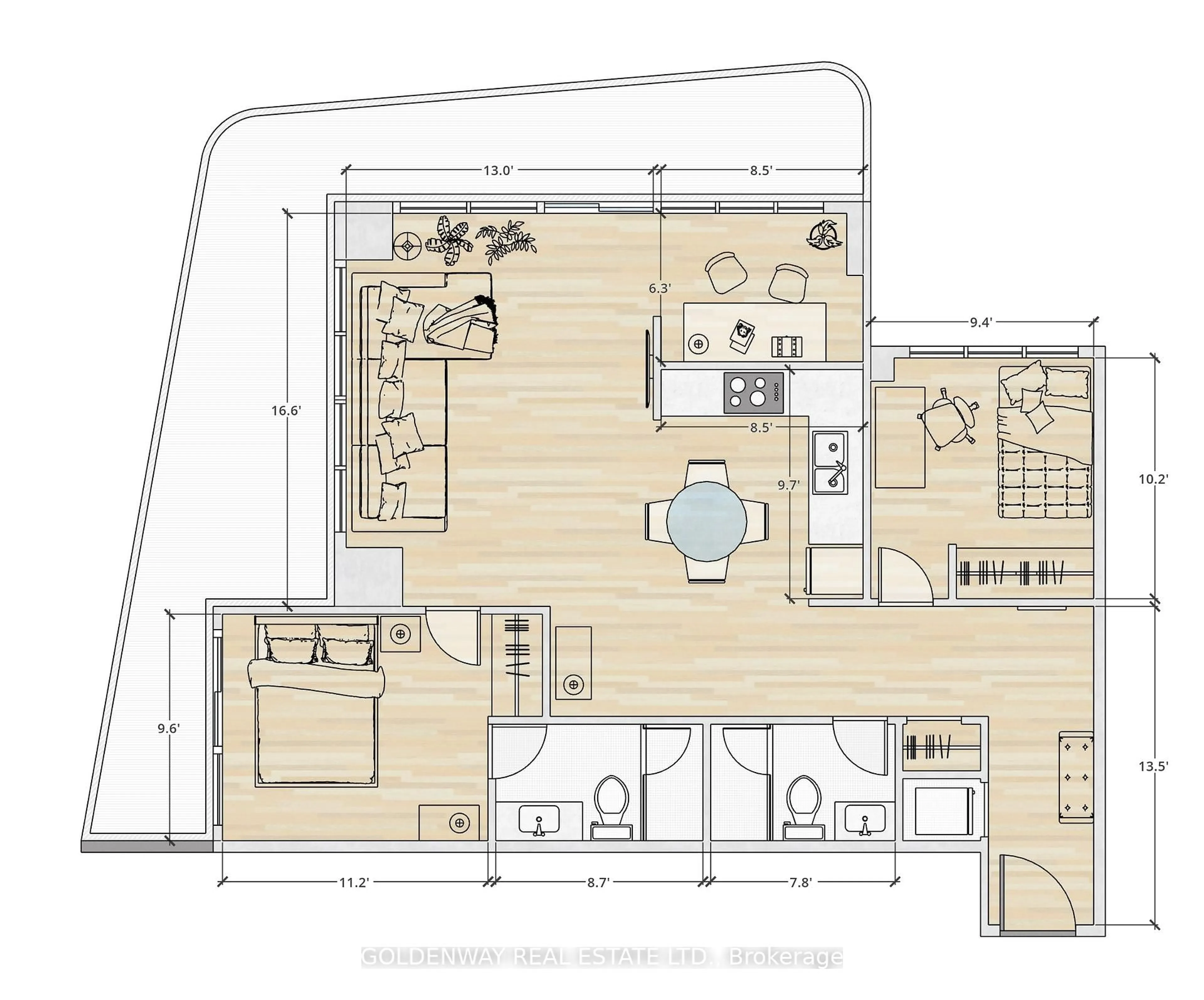 Floor plan for 9471 Yonge St #1515, Richmond Hill Ontario L4C 0Z5