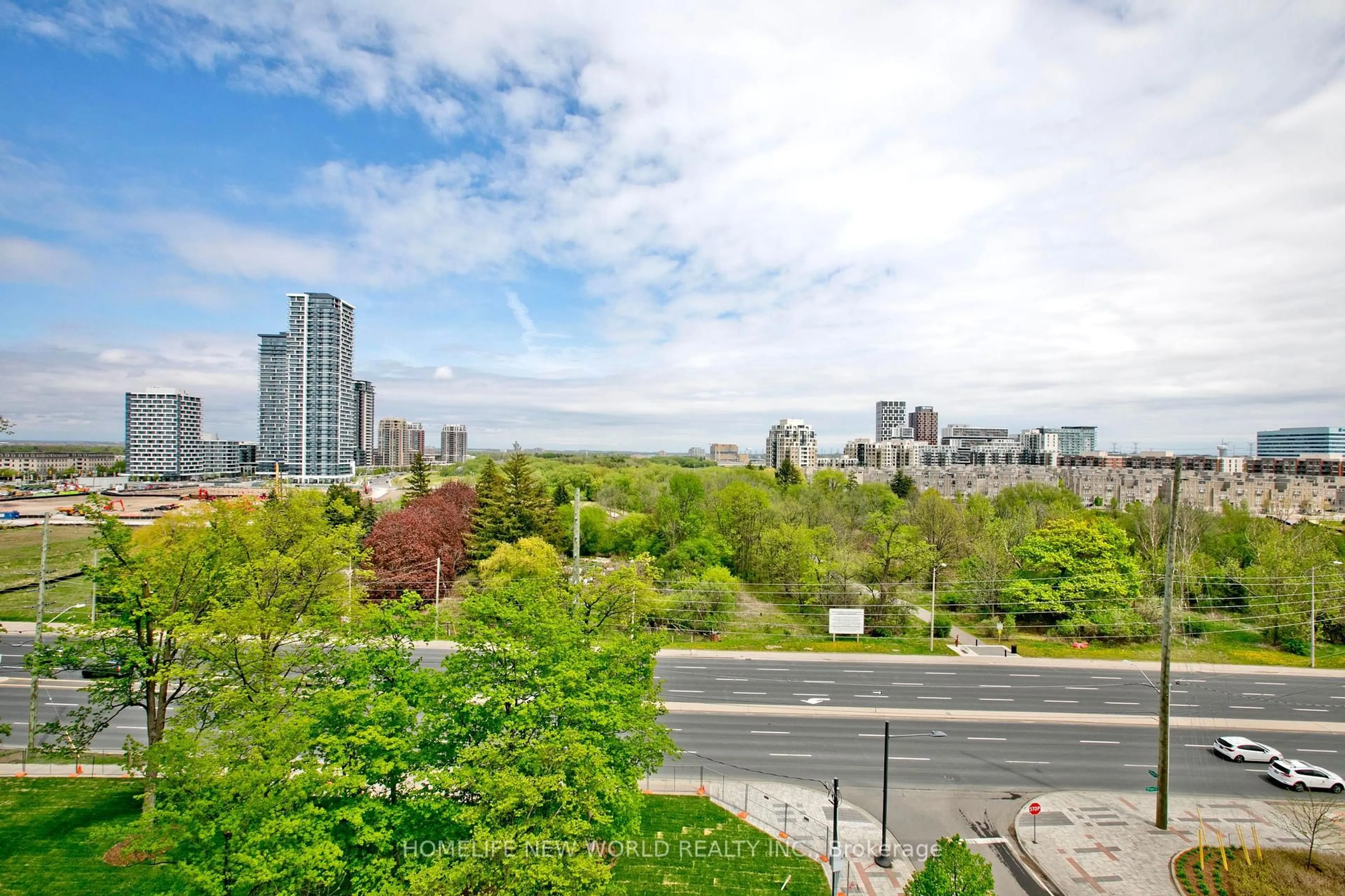A pic from outside/outdoor area/front of a property/back of a property/a pic from drone, city buildings view from balcony for 8 Cedarland Dr #919, Markham Ontario L6G 0H4