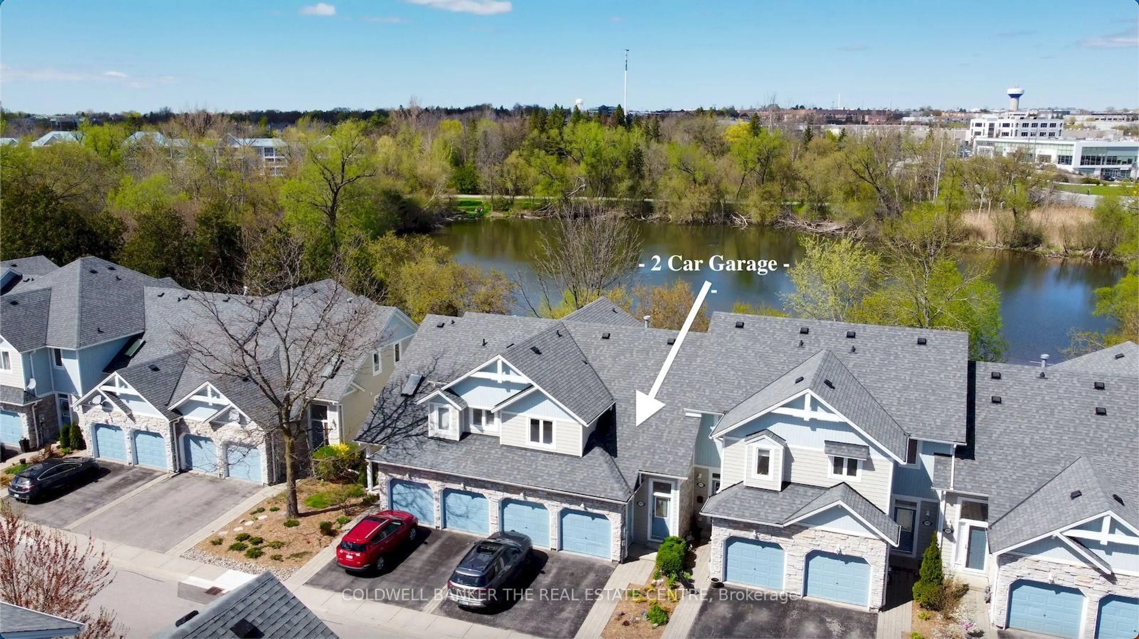 A pic from outside/outdoor area/front of a property/back of a property/a pic from drone, water/lake/river/ocean view for 991 On Bogart Circ #8, Newmarket Ontario L3Y 8T4