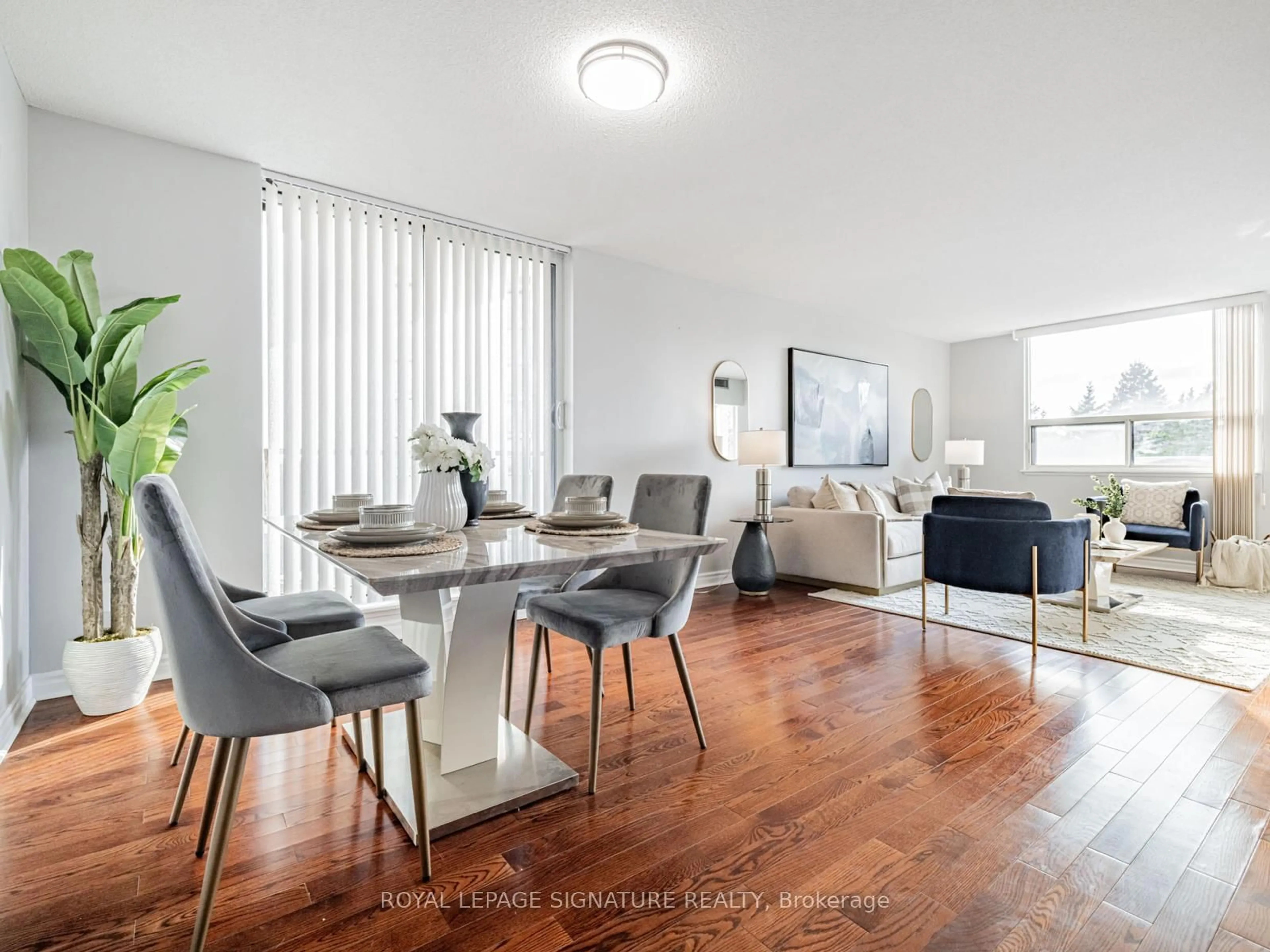Living room with furniture, wood/laminate floor for 20 Harding Blvd #305, Richmond Hill Ontario L4C 9S4