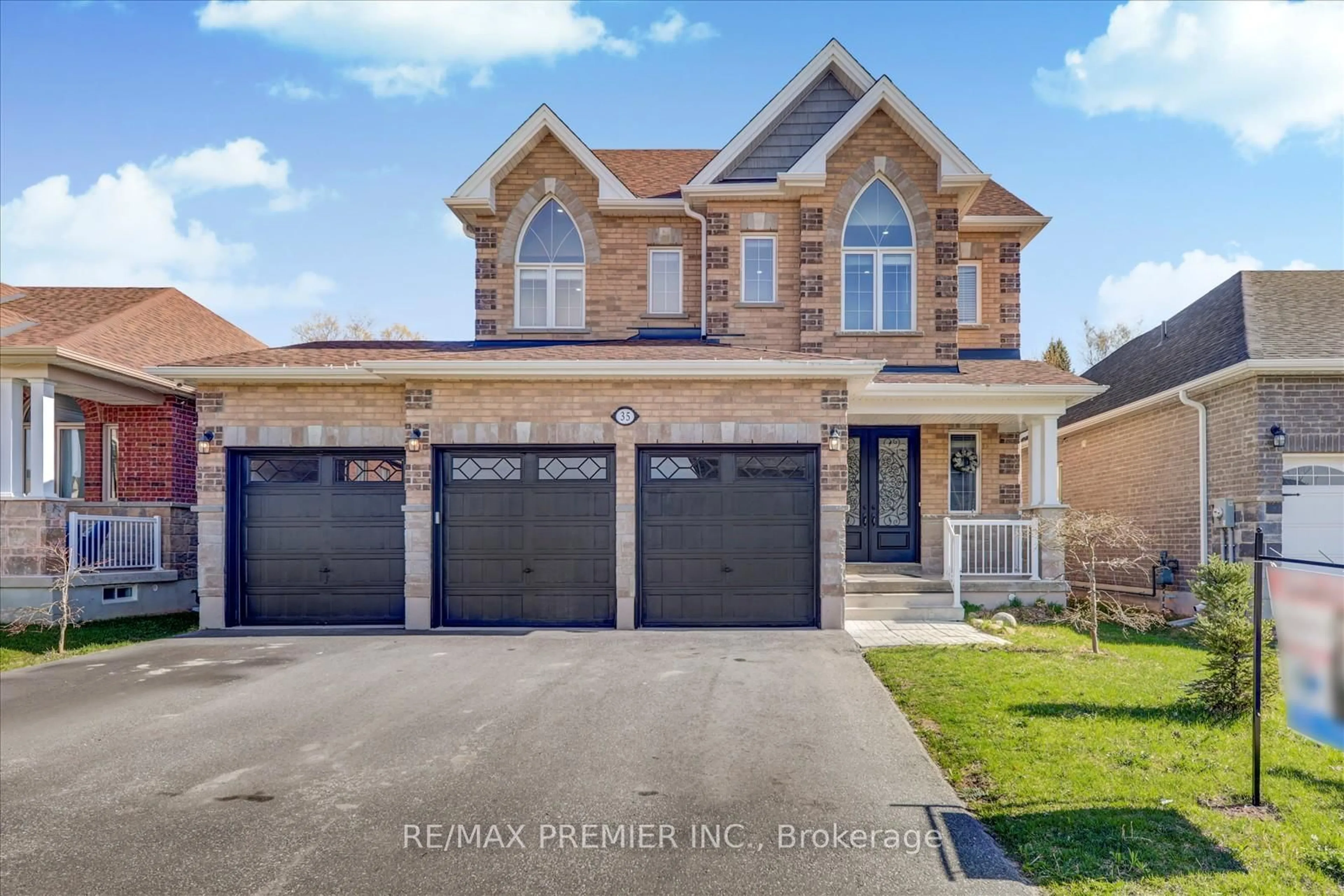 Home with brick exterior material, street for 35 Bank St, Essa Ontario L0M 1B0