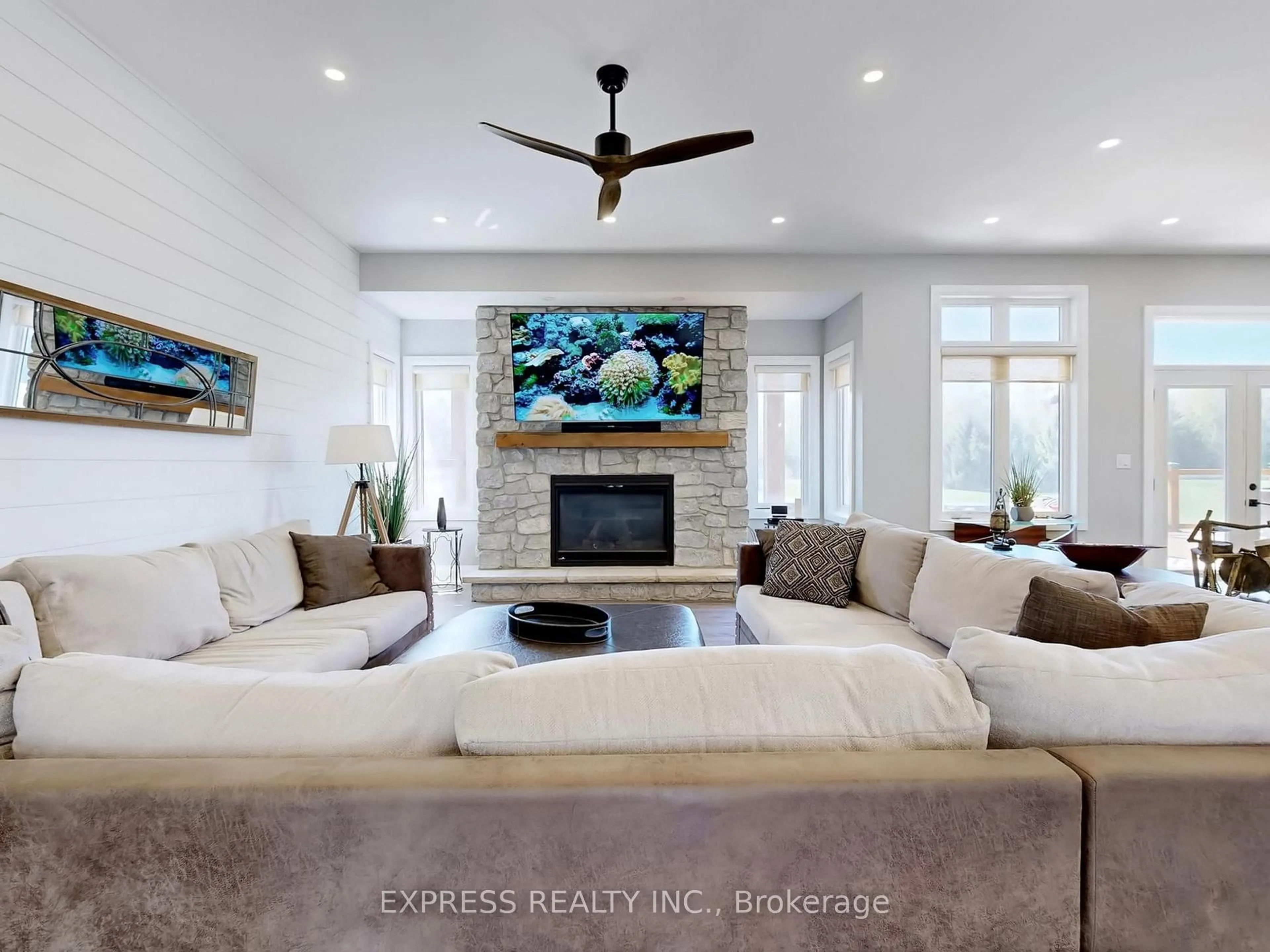 Living room with furniture, ceramic/tile floor for 5517 Side Rd 30 N/A, Essa Ontario L0M 1T0